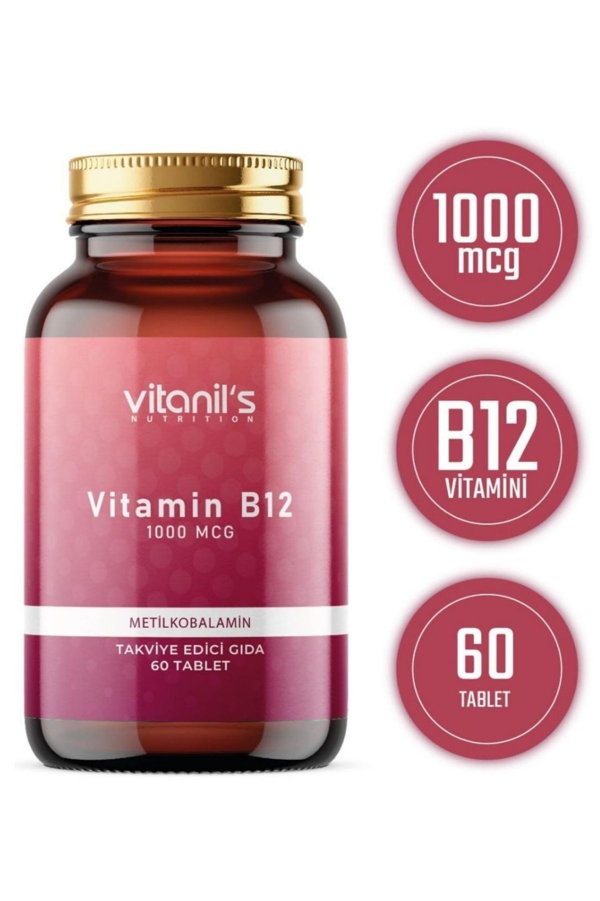 Vitamin B12 (Metilkobalamin) 60 Tablet - 1000 mcg