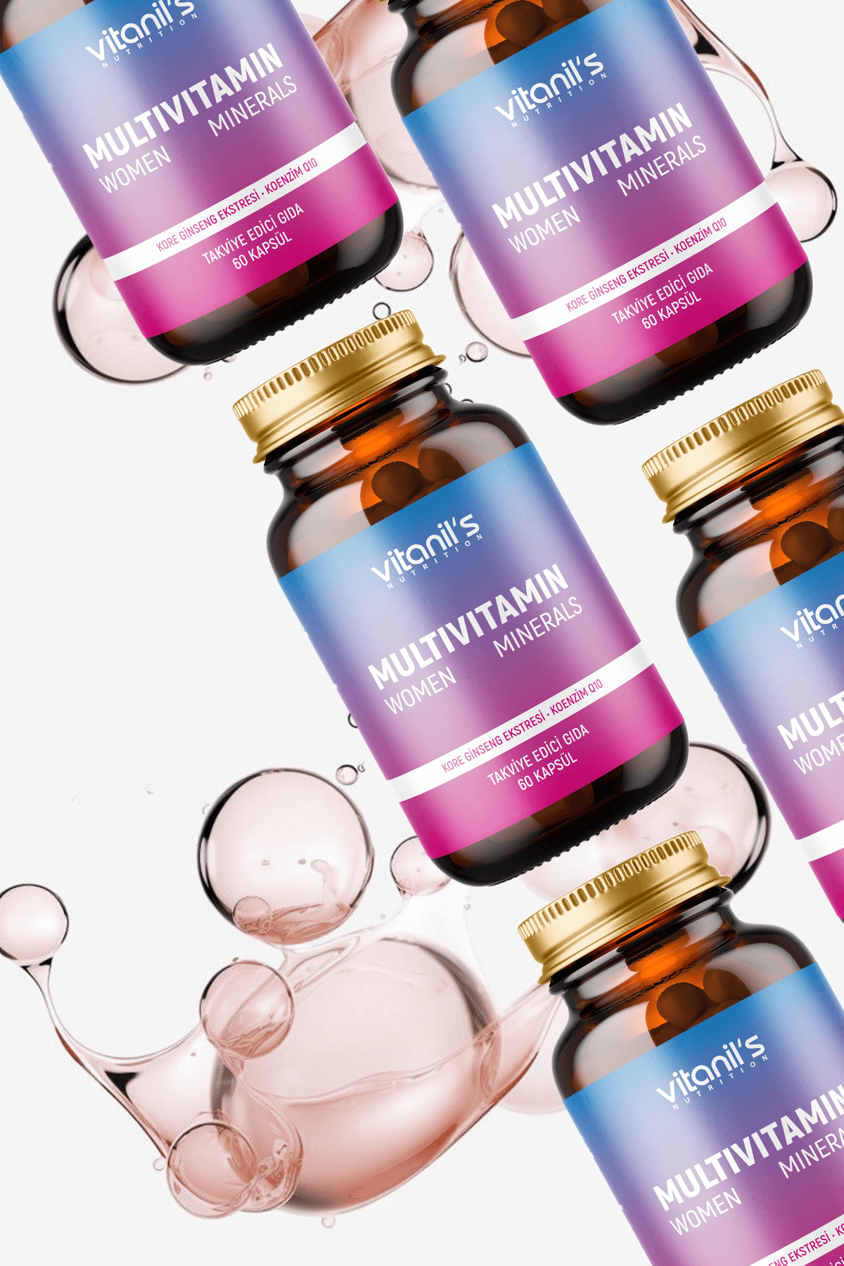 Multivitamin Minerals Women (13 Tip Vitamin 8 Tip Mineral - Korean & Coenzim Q10 Ext.) 60 Kapsül