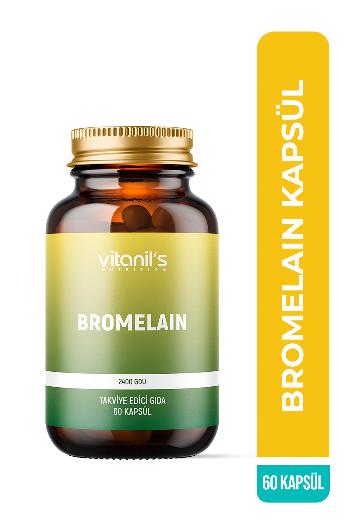 Bromelain 60 Bitkisel Kapsül - 2400 Gdu