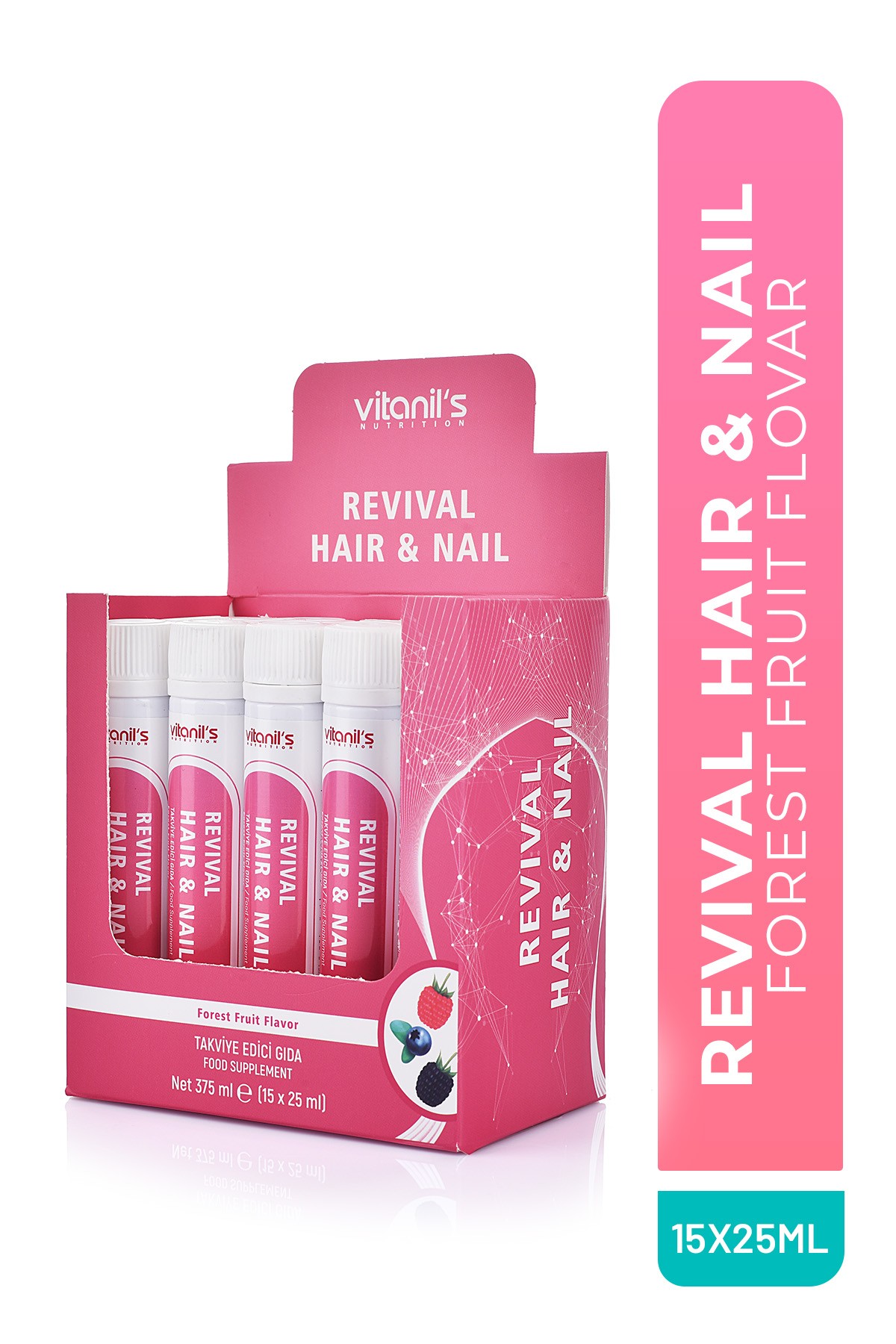 Hair & Nail Shot (Kolajen, Keratin, Isırgan Eks, At Kuy. Eks, Yeşil Çay Eks, Biotin, Çinko) 15X25ml