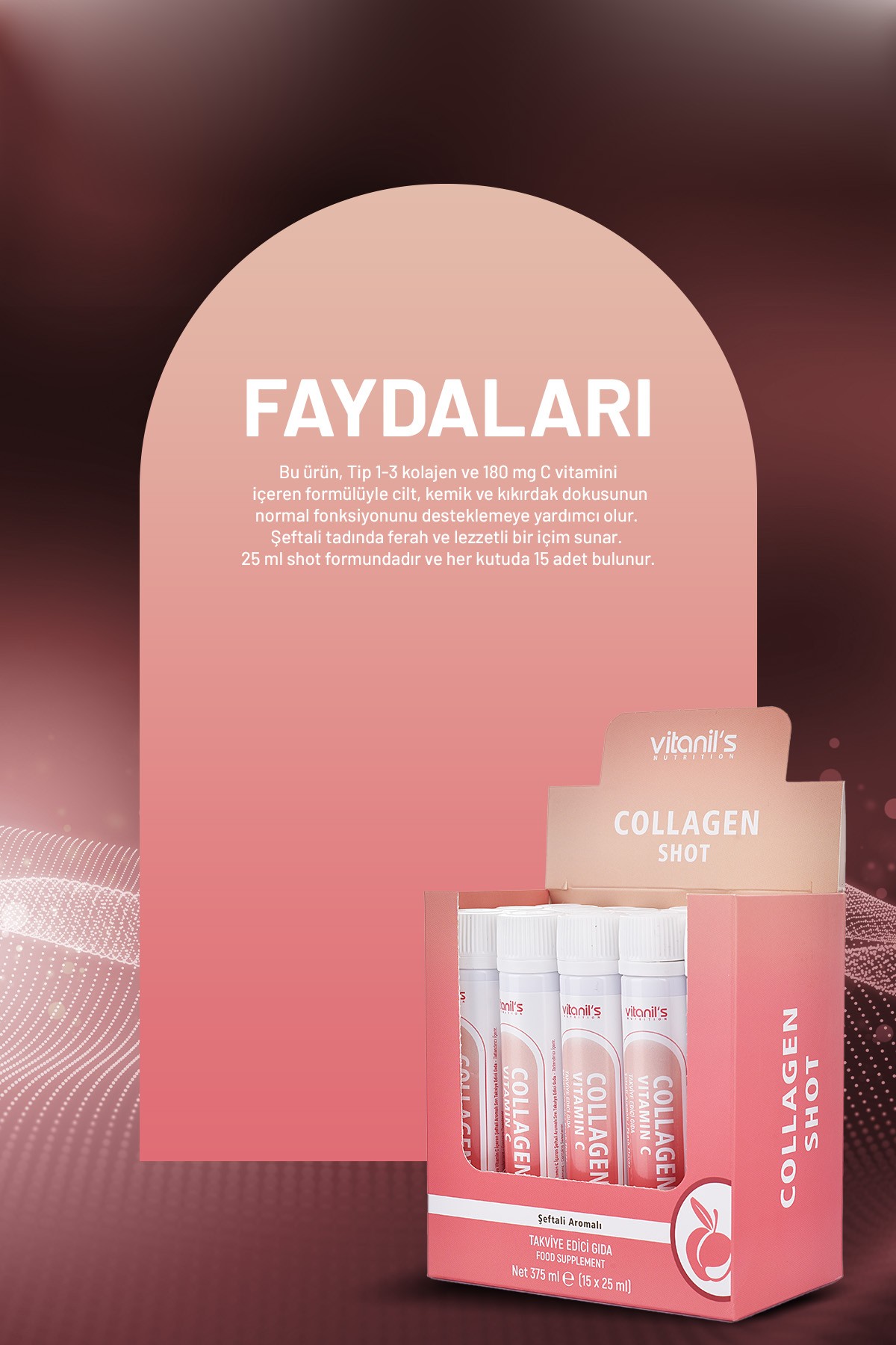 Collagen Shot (Şeftali Aromalı C Vitamini) 15x25ml