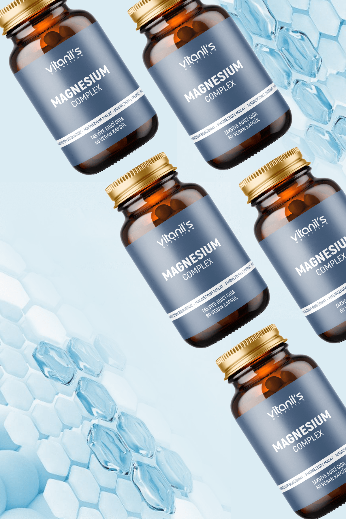 Magnezyum Complex (Magnesium Malat, Sitrat, Bisiglinat) 60 Kapsül 
