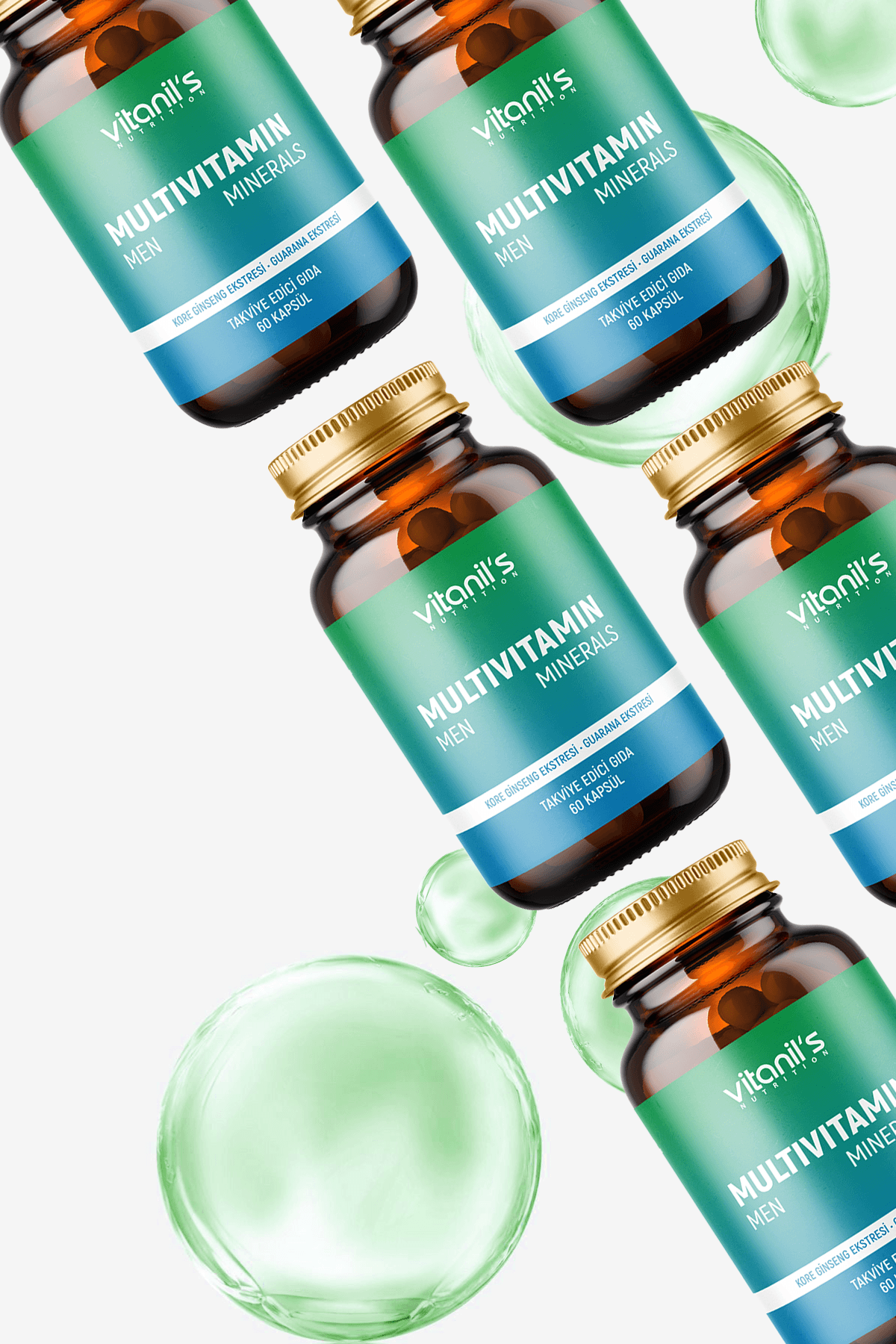 Multivitamin Minerals Men (13 Tip Vitamin 7 Tip Mineral, Korean Ginseng & Guarana) 60 Kapsül 
