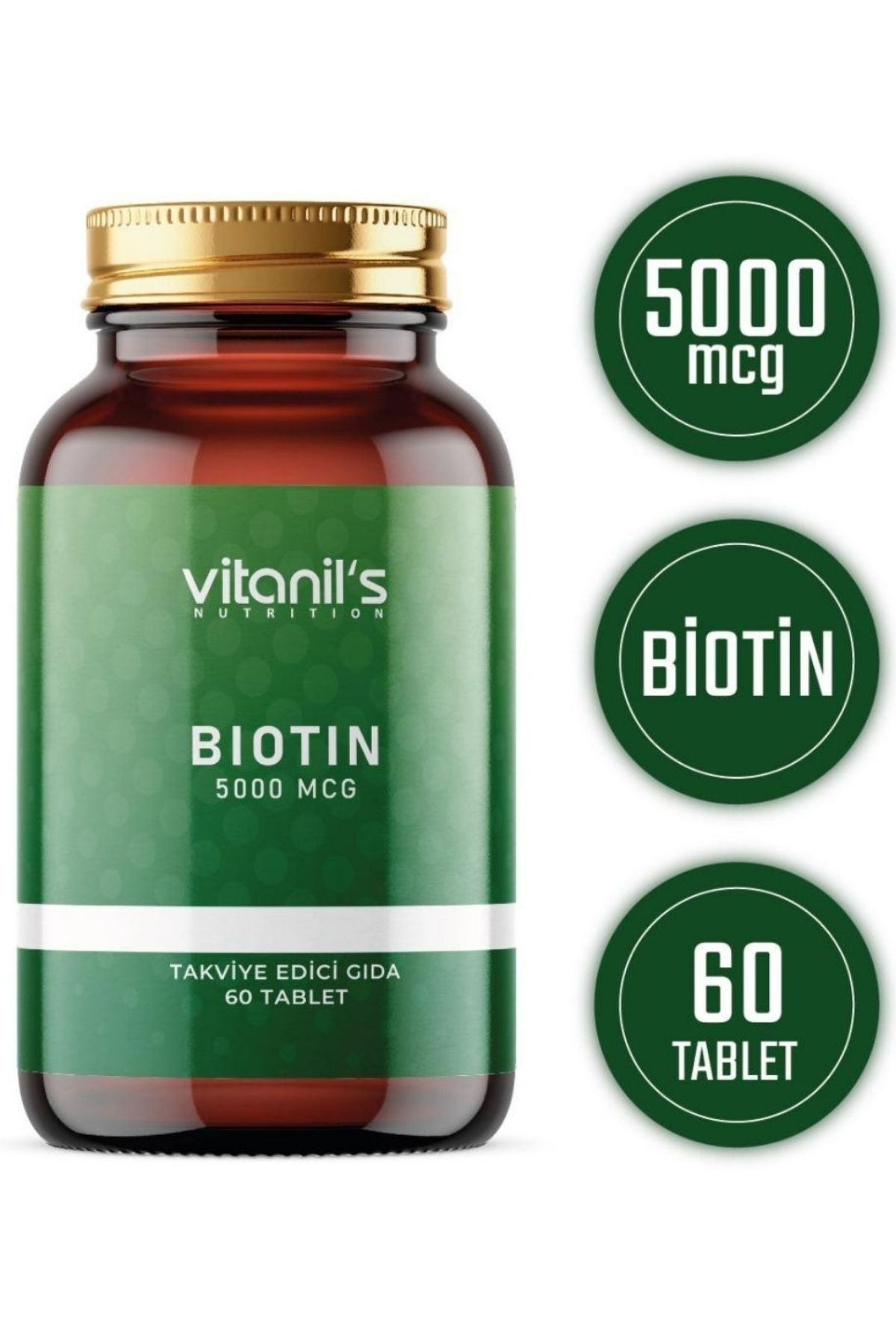Biotin 60 Tablet - 5000 mcg