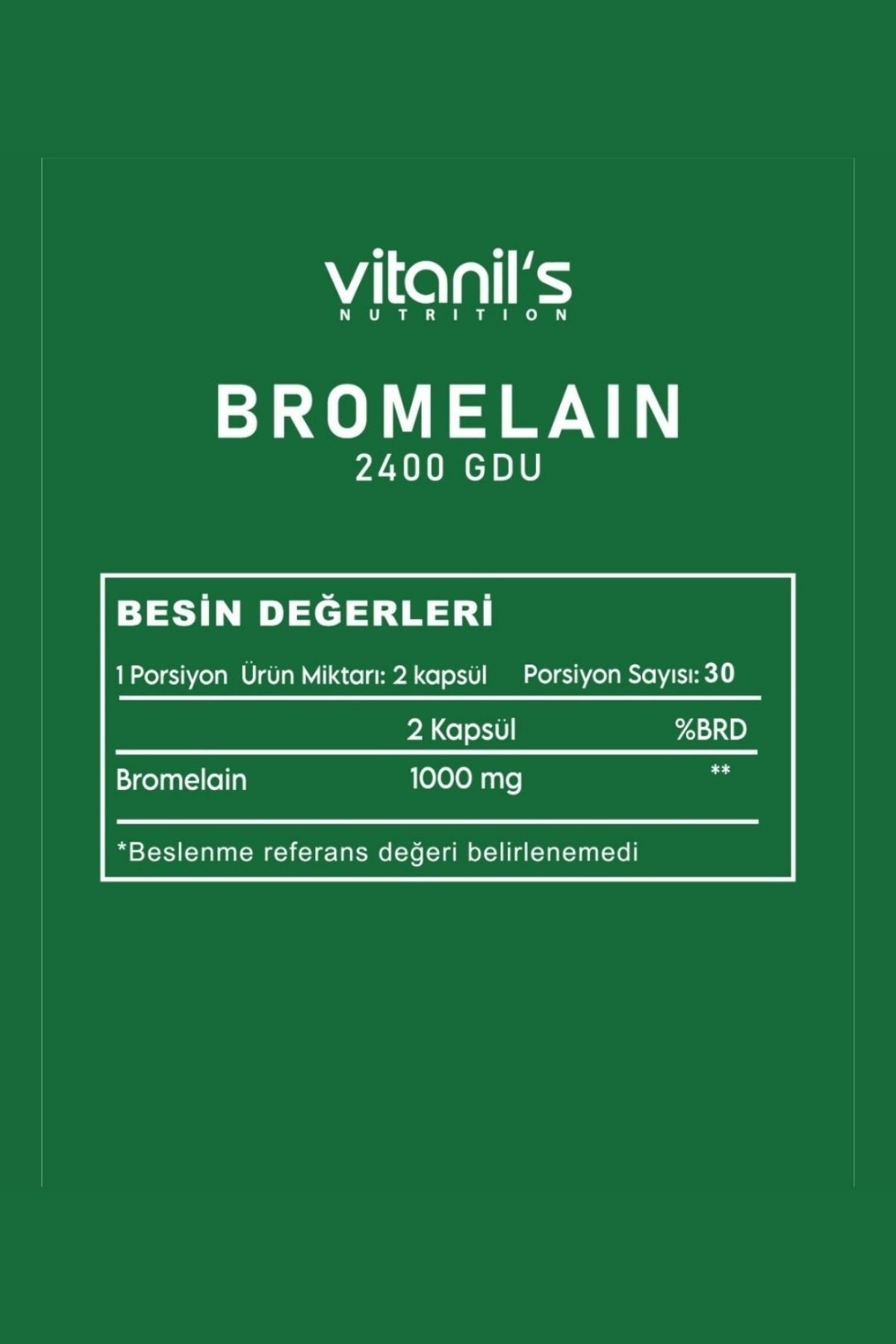 Bromelain - 2400 GDU - 60 Kapsül