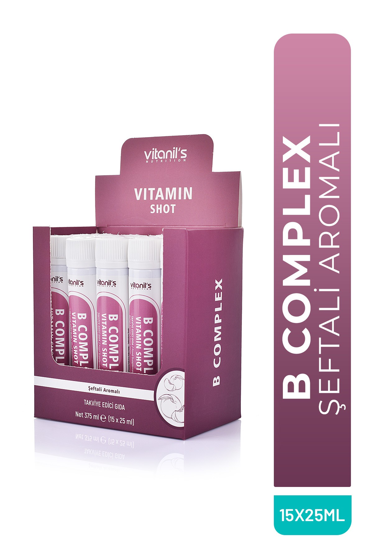 Vitamin B Complex Shot (Tiamin, Niasin, Pantotenik Asit, Pridoksin, Folat, Metilkobalamin) 15X25ml