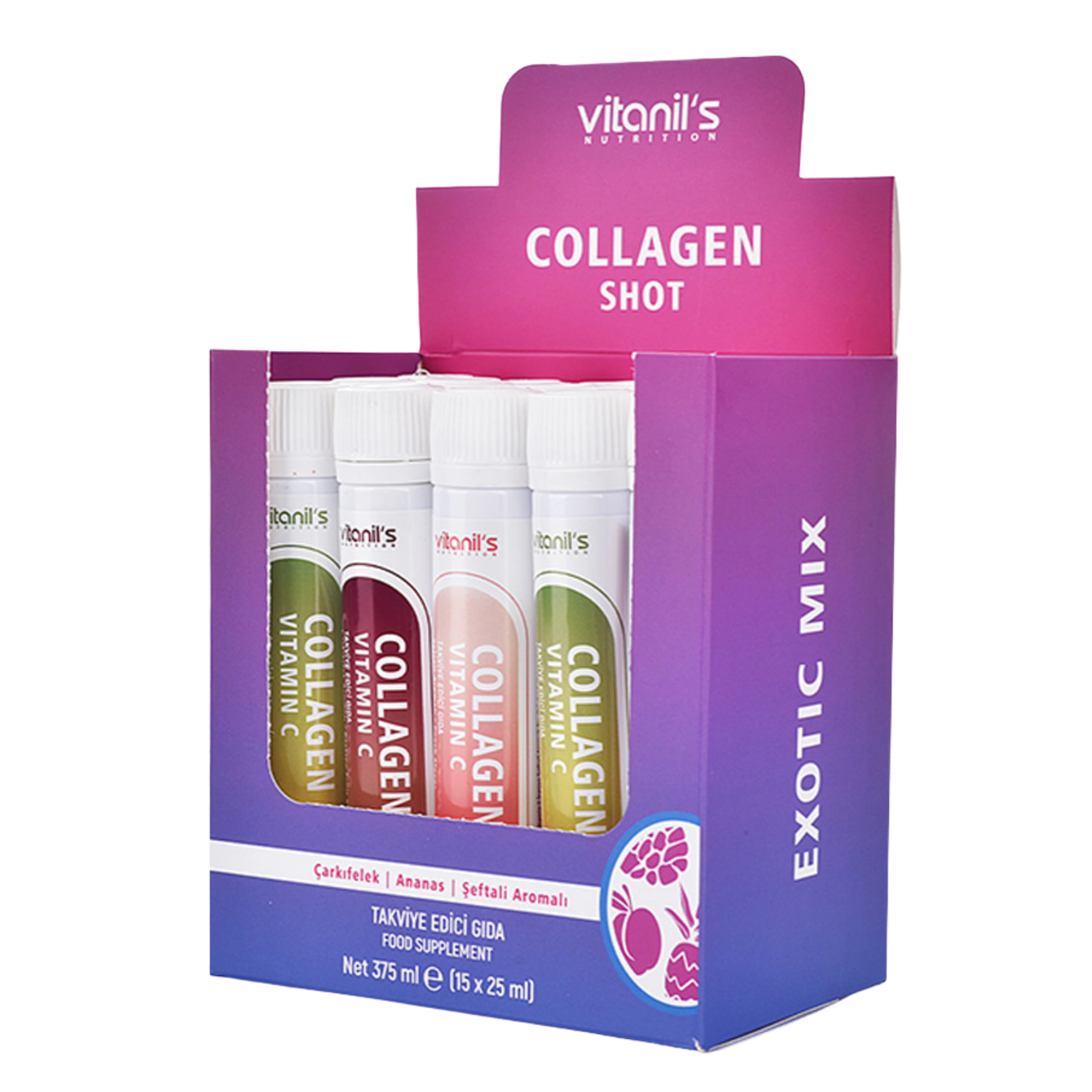 Exotic Mix Kolajen Shot Yüksek Kalite 15x25 ml | Vitanil's