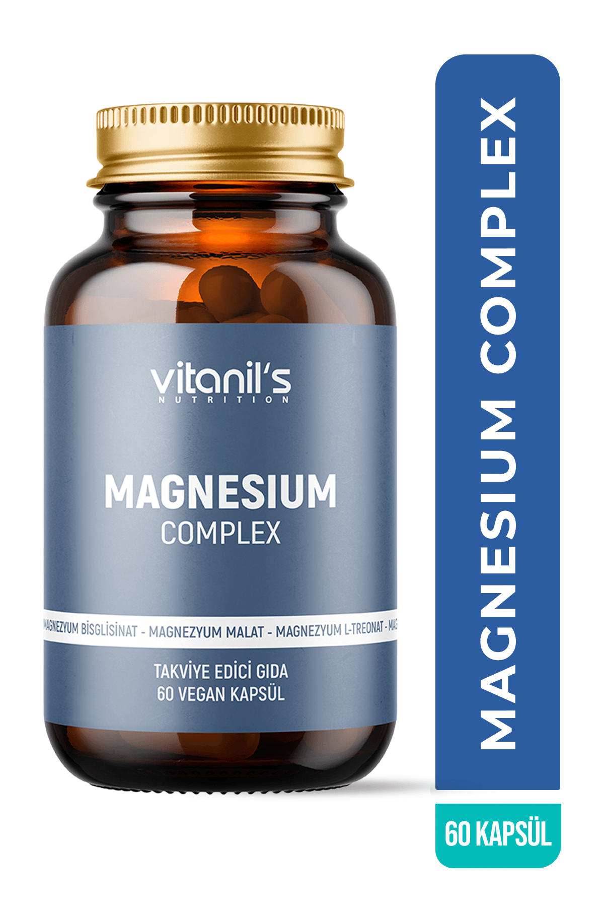 Magnezyum Complex (Magnesium Malat, Sitrat, Bisiglinat) 60 Kapsül 