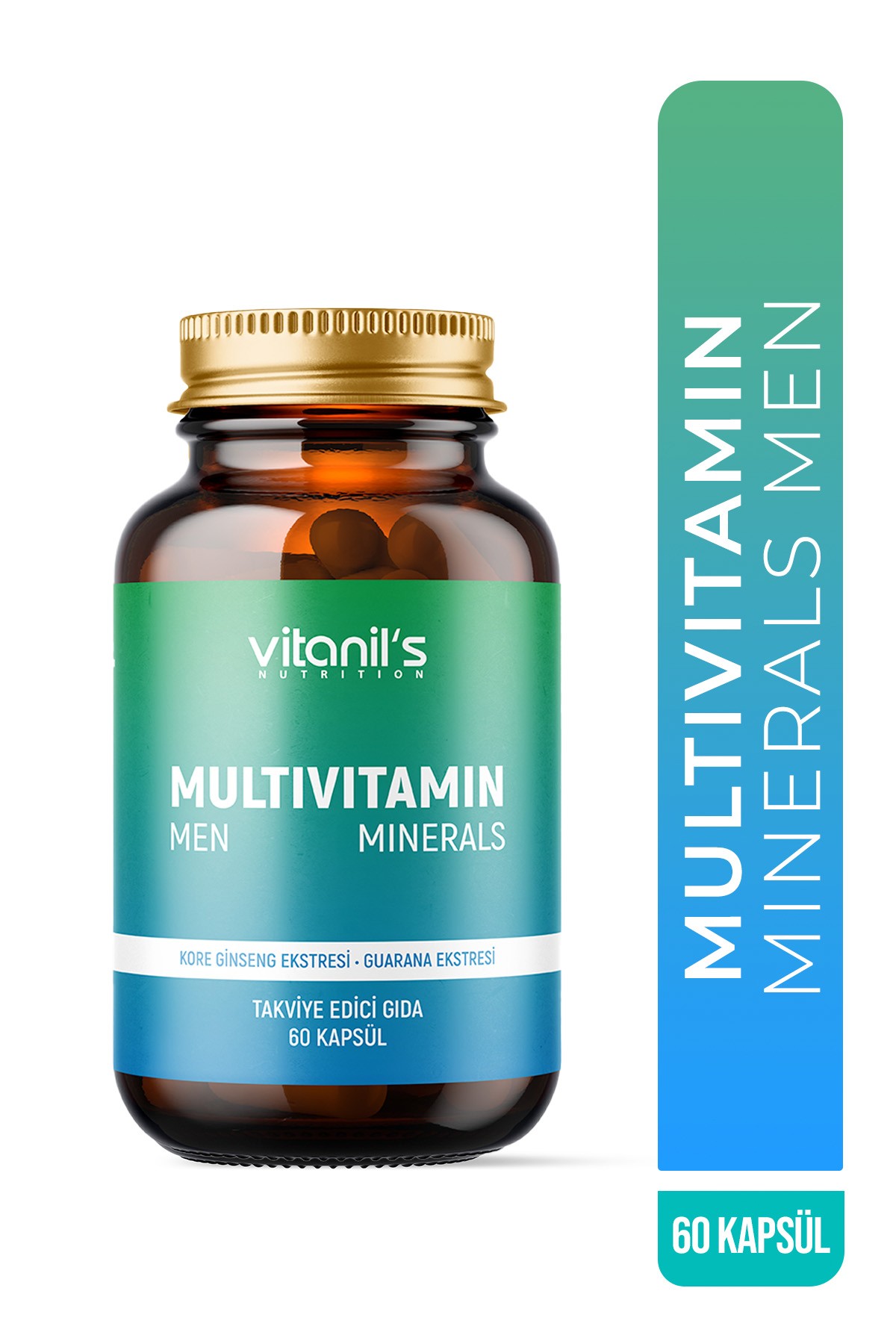 Multivitamin Minerals Men (13 Tip Vitamin 7 Tip Mineral, Korean Ginseng & Guarana) 60 Kapsül 