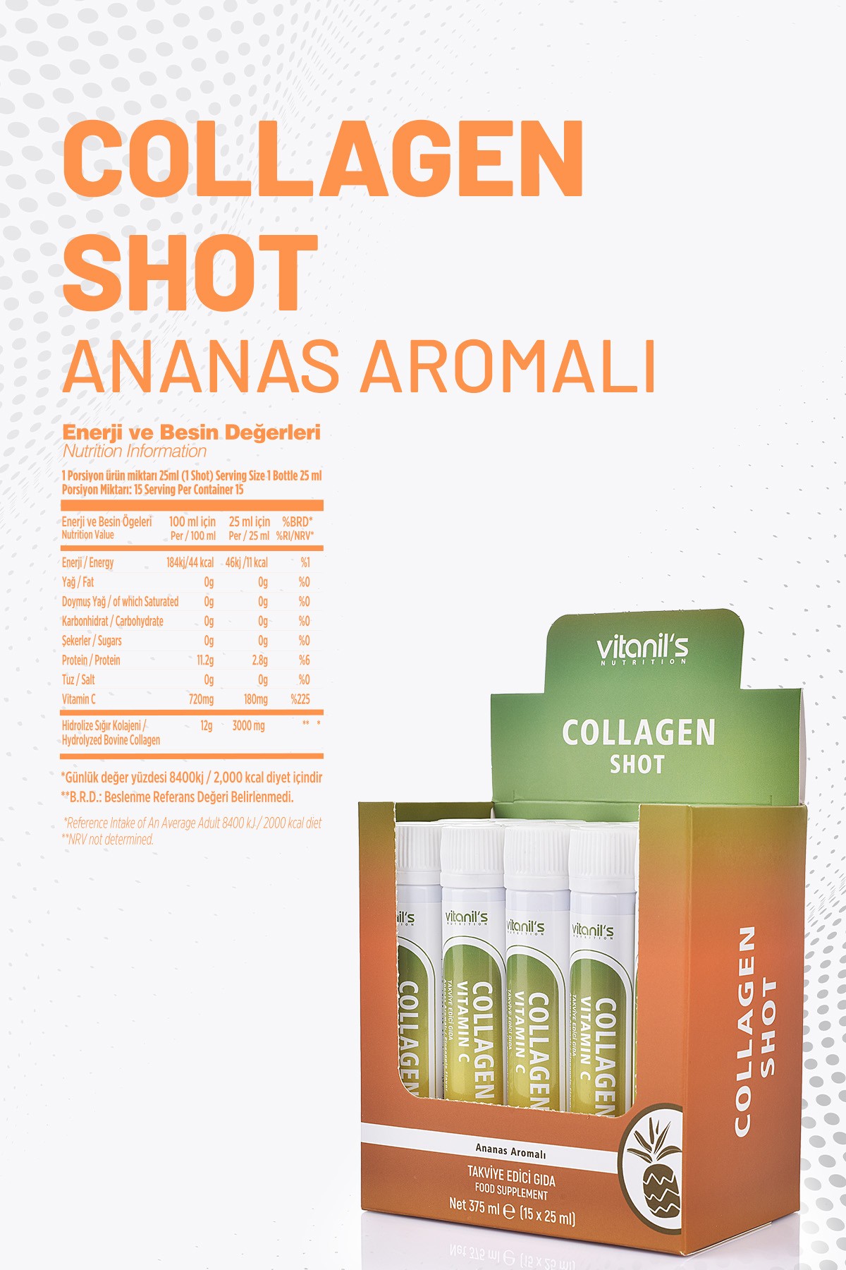 Collagen Shot (Ananas Aromalı C Vitamini) 15X25ml