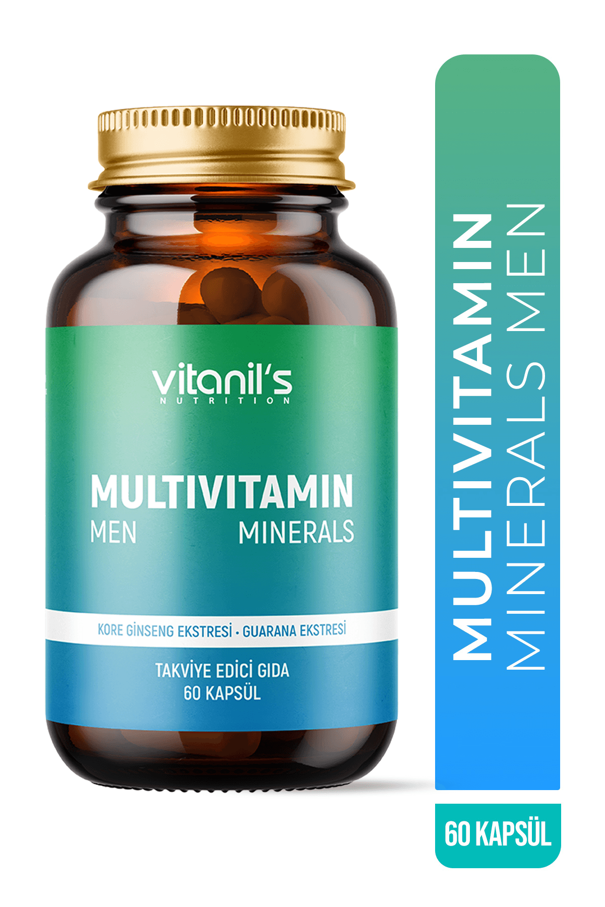 Multivitamin Minerals Men (13 Tip Vitamin 7 Tip Mineral, Korean Ginseng & Guarana) 60 Kapsül 