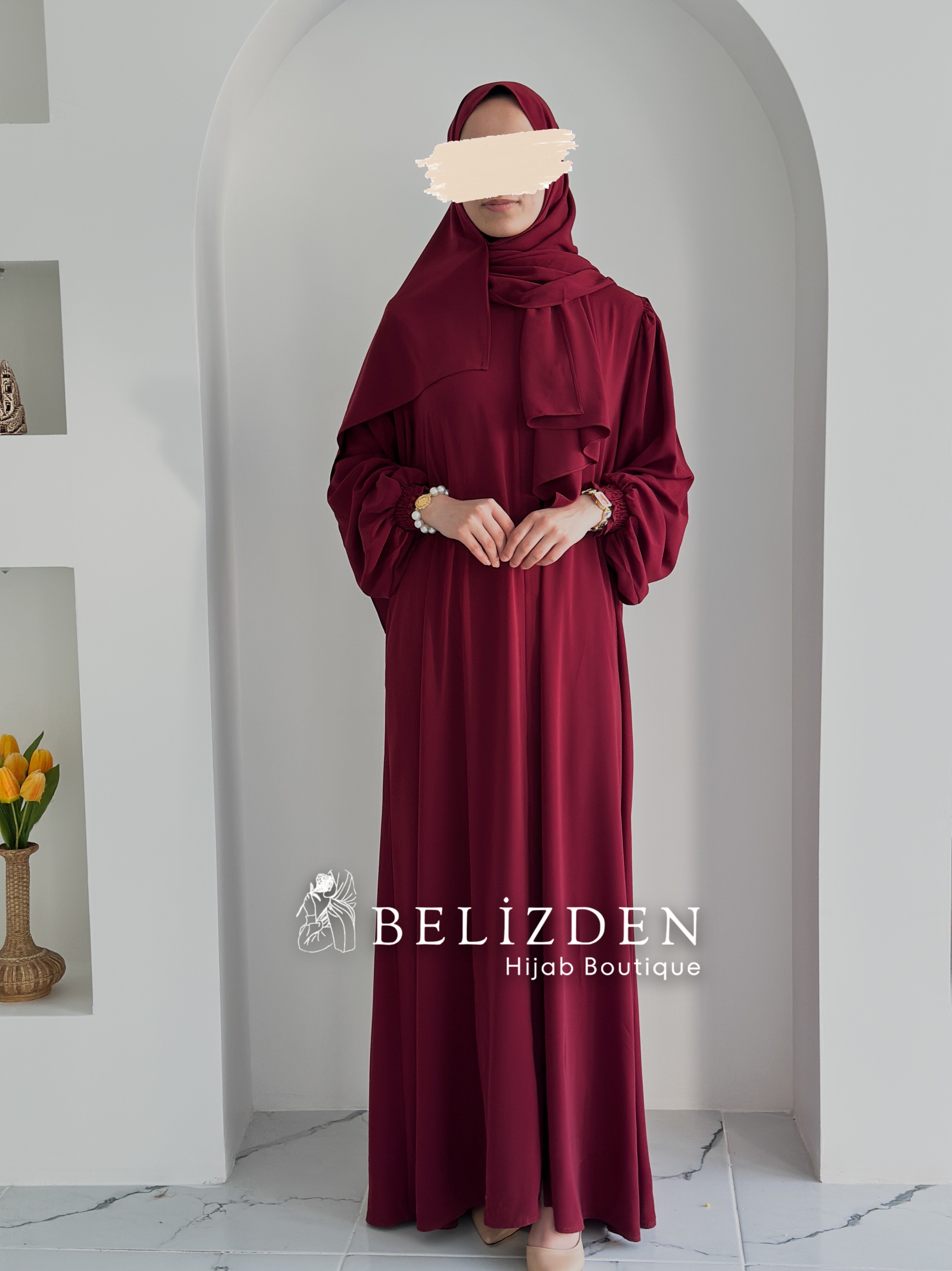 HANIMELİ FERACE BORDO +ŞAL