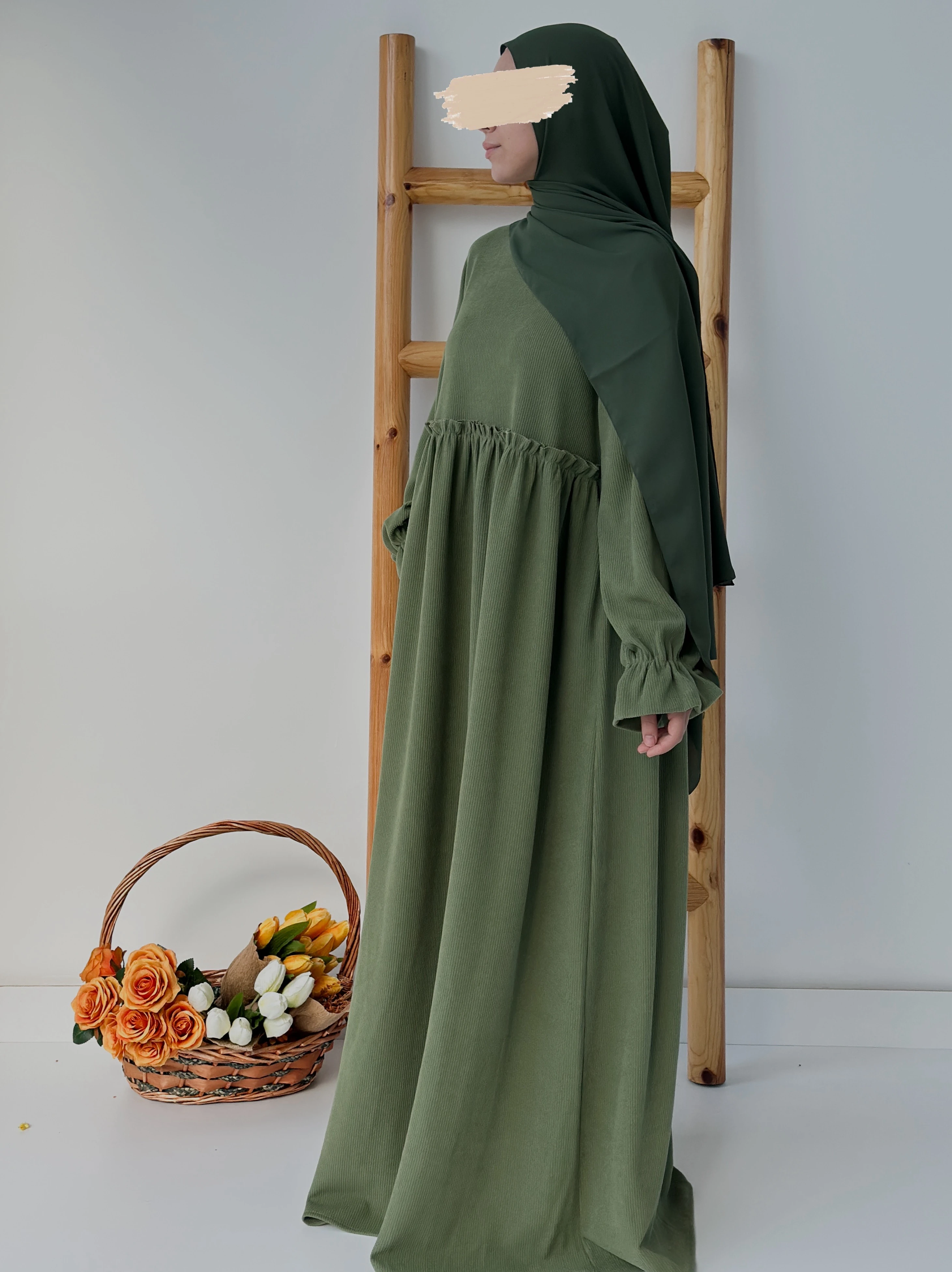 FİTİLLİ İNCİ ELBİSE  - ÇAĞLA YEŞİL