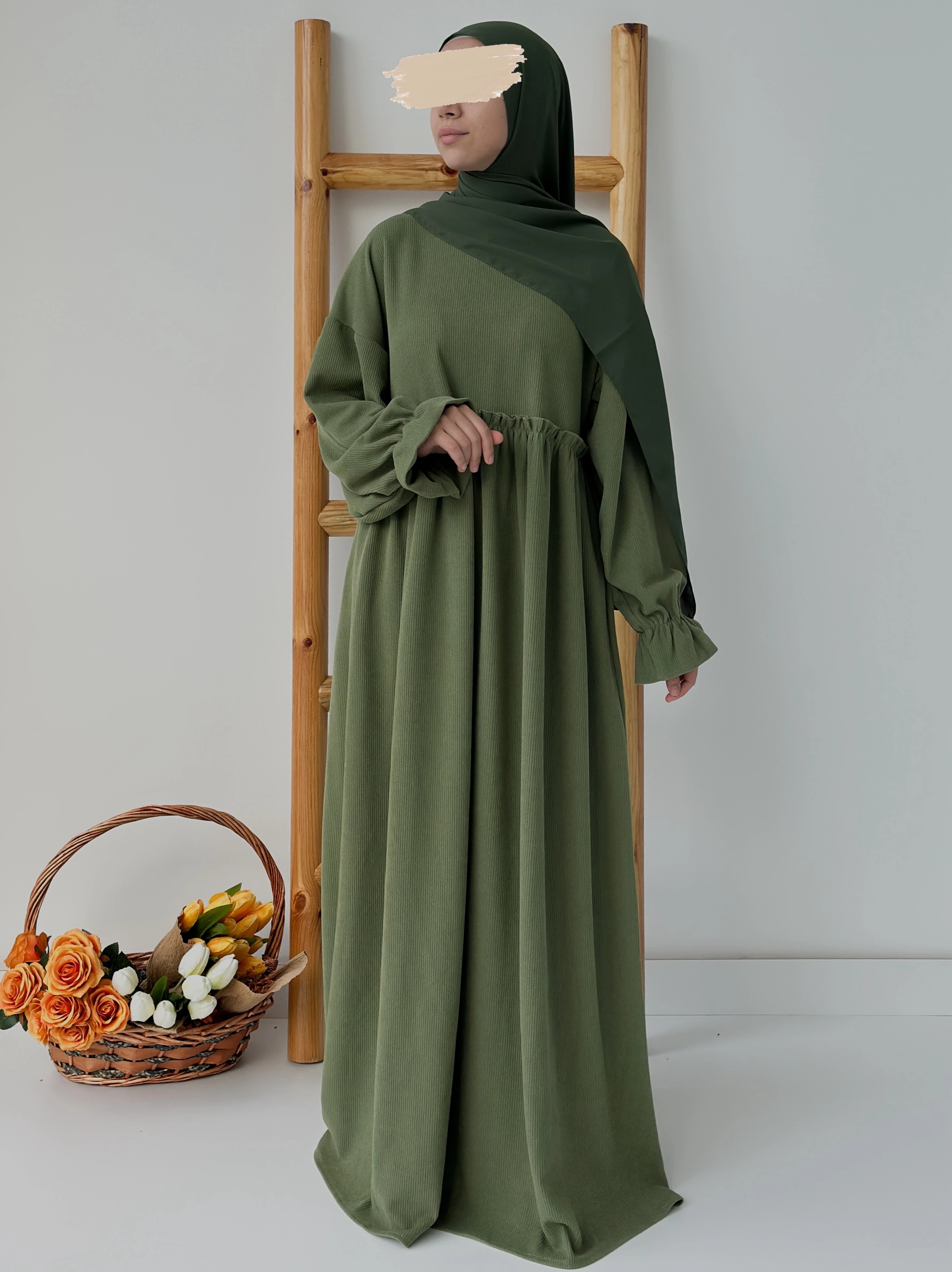 FİTİLLİ İNCİ ELBİSE  - ÇAĞLA YEŞİL