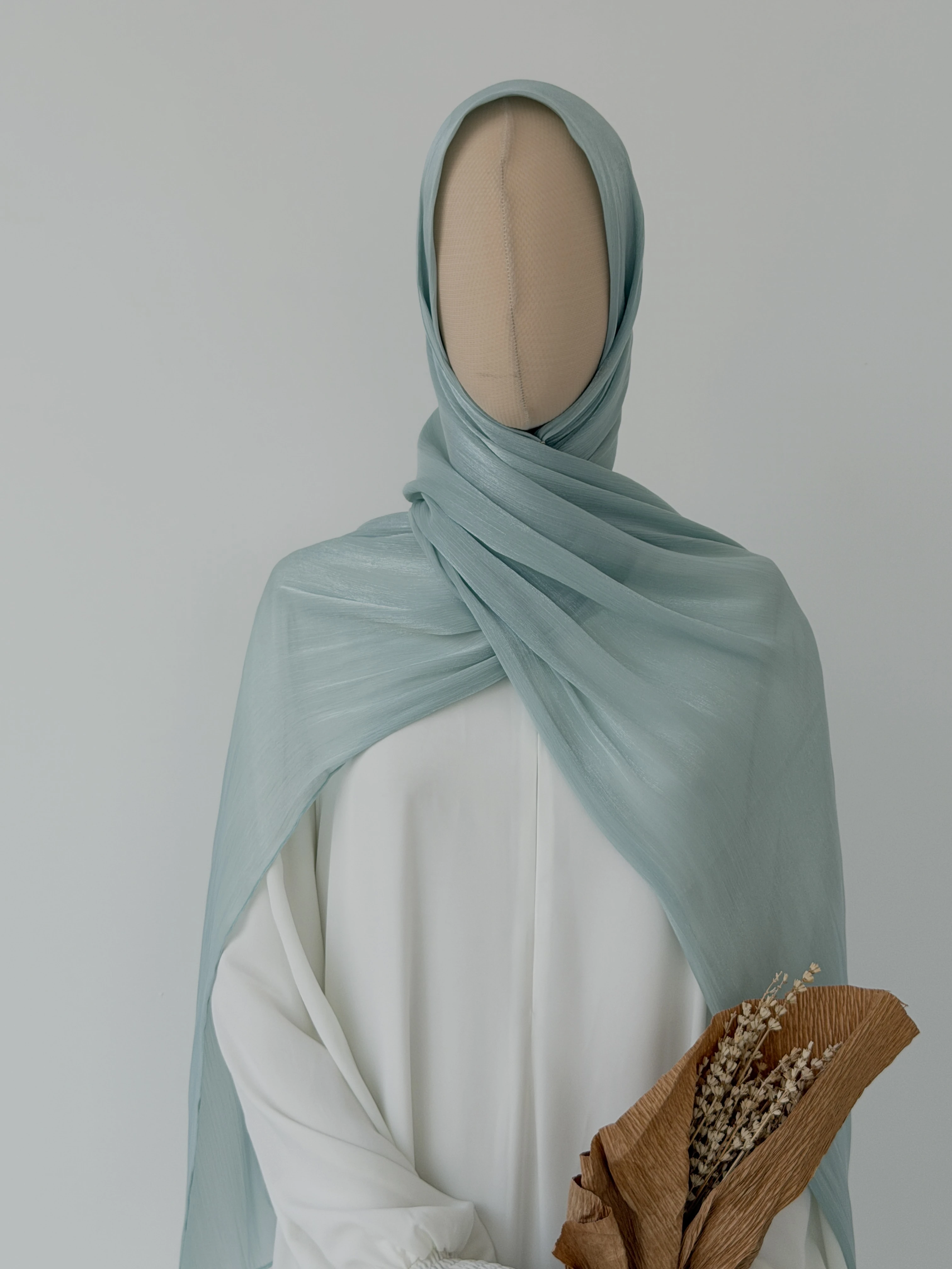 ORGANZE BELLA ŞAL SOFT MAVİ