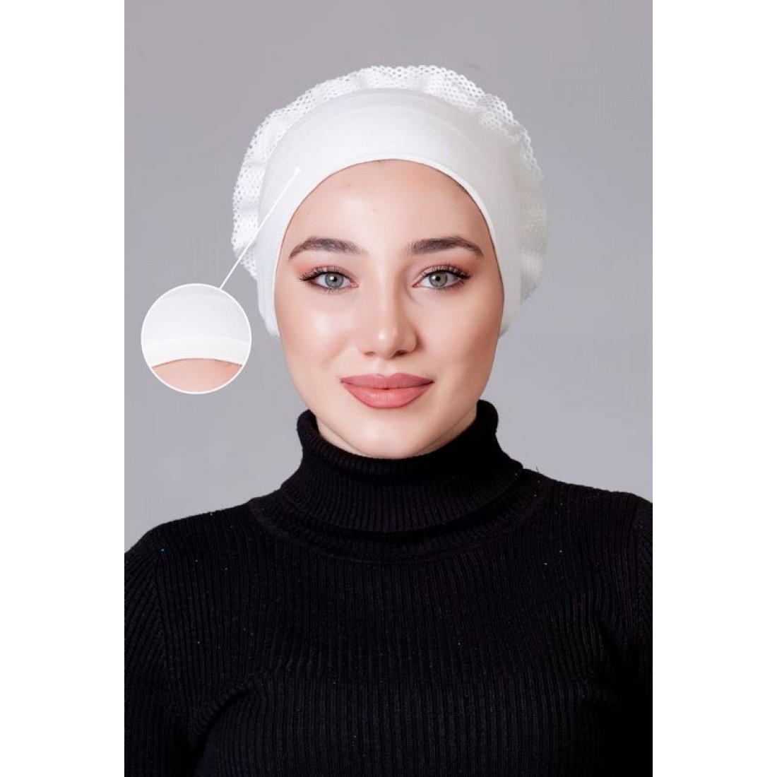 PÜSKÜLLÜ BONE BEYAZ