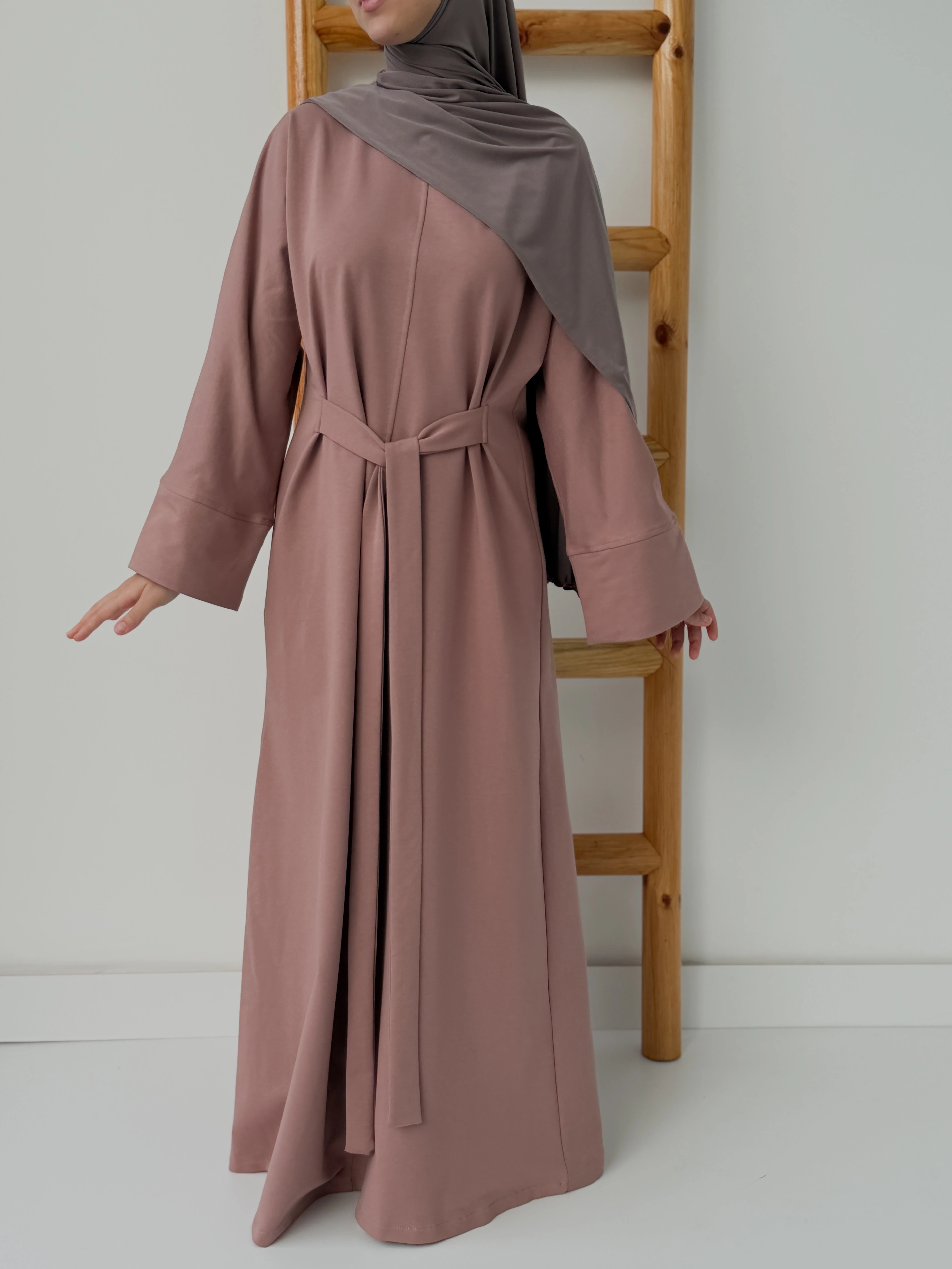 İKİ İPLİK ELBİSE  - VİZON PUDRA