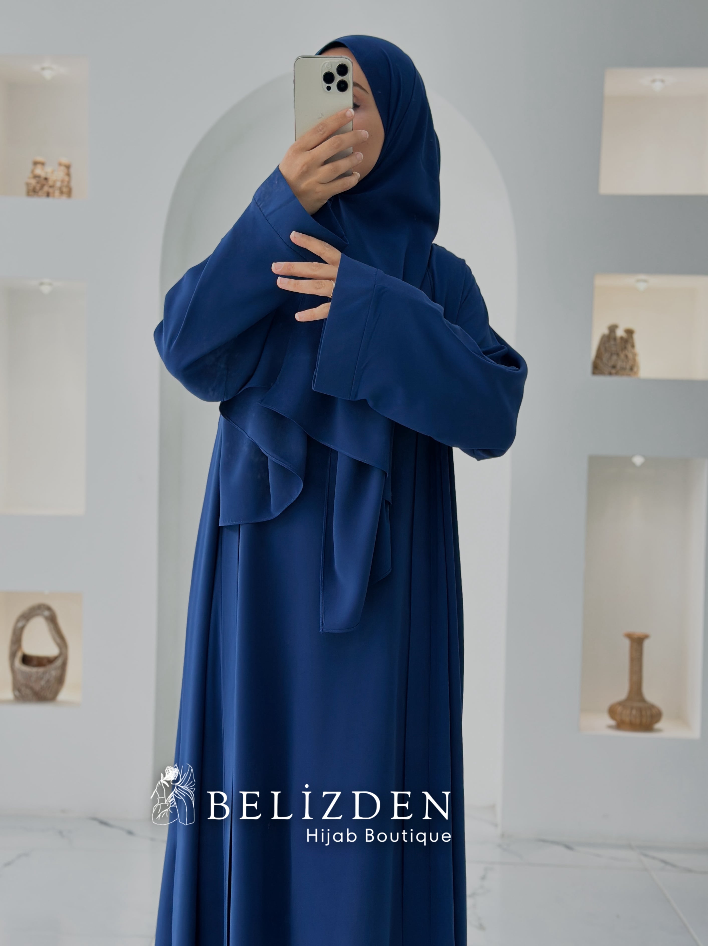 İPEK SAHRA ABAYA TAKIM - GECE MAVİSİ