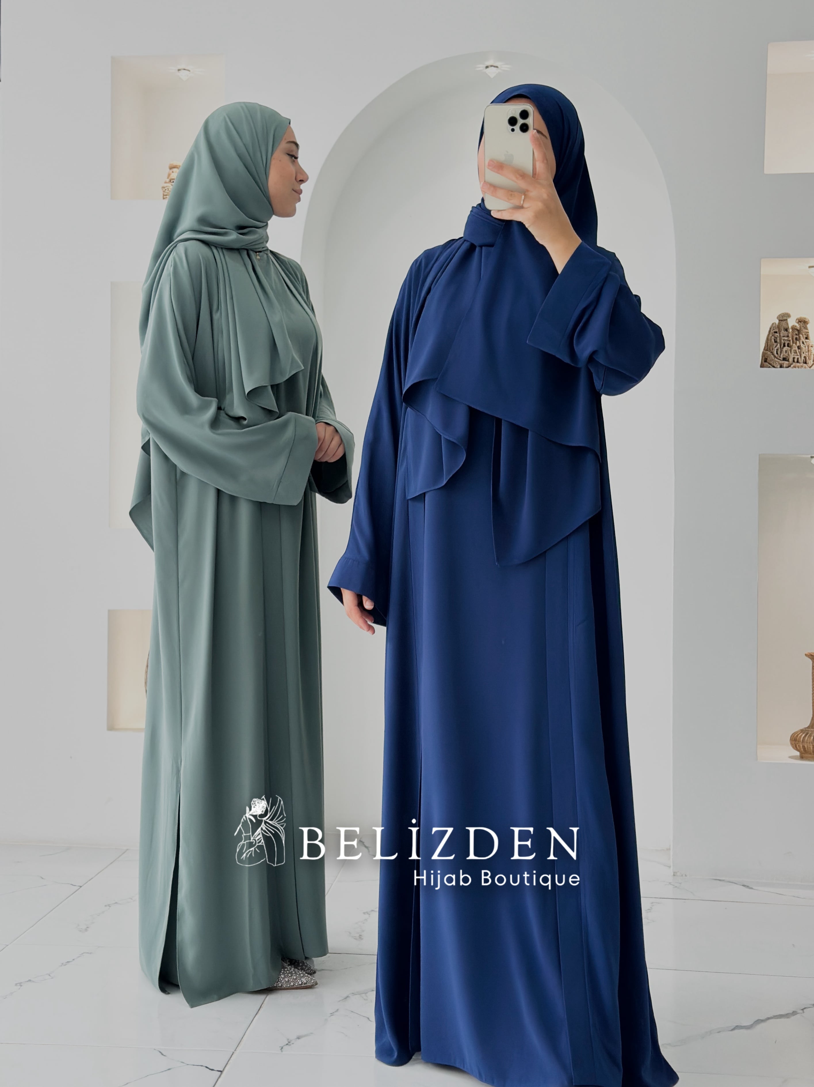 İPEK SAHRA ABAYA TAKIM - GECE MAVİSİ