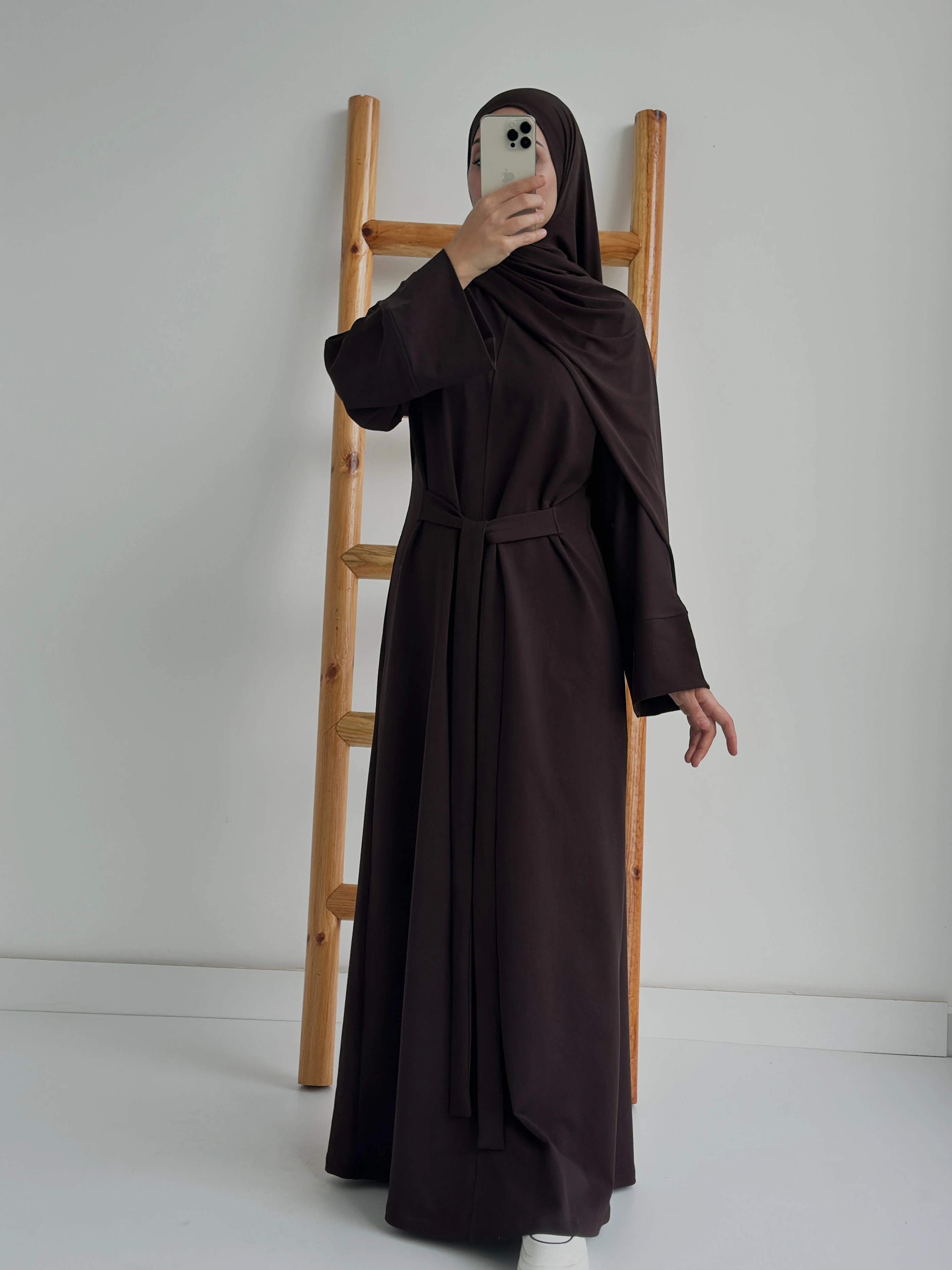 İKİ İPLİK ELBİSE  - ACI KAHVE