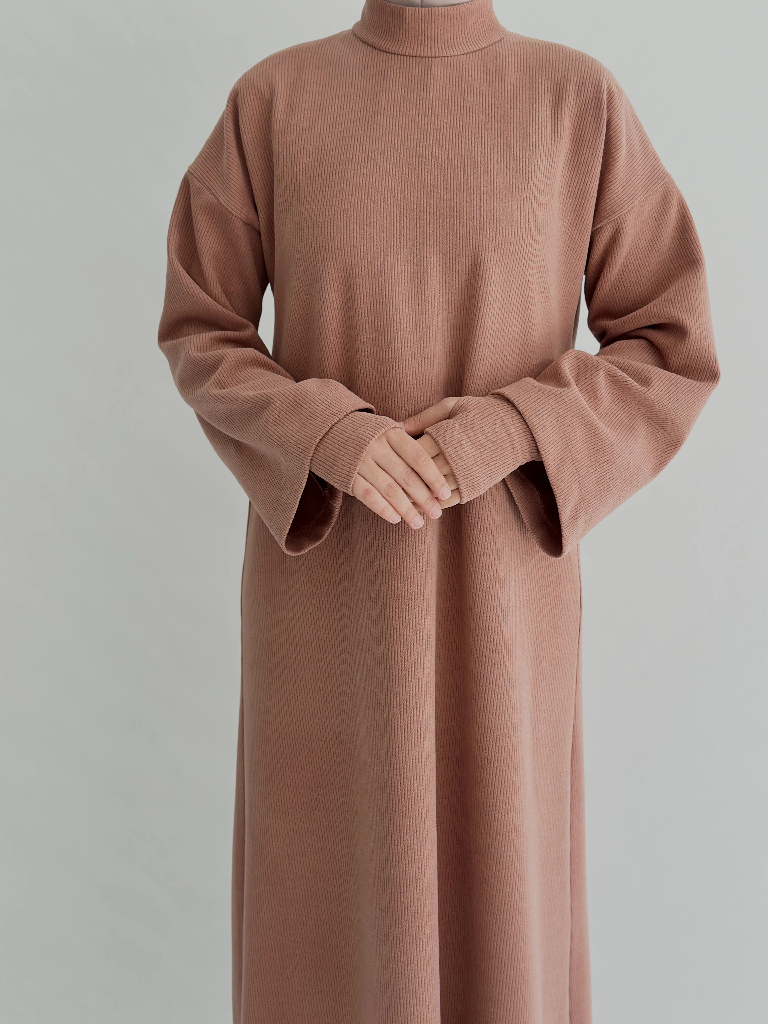 FİTİLLİ DÜZ ELBİSE +KOLLUK - PUDRA