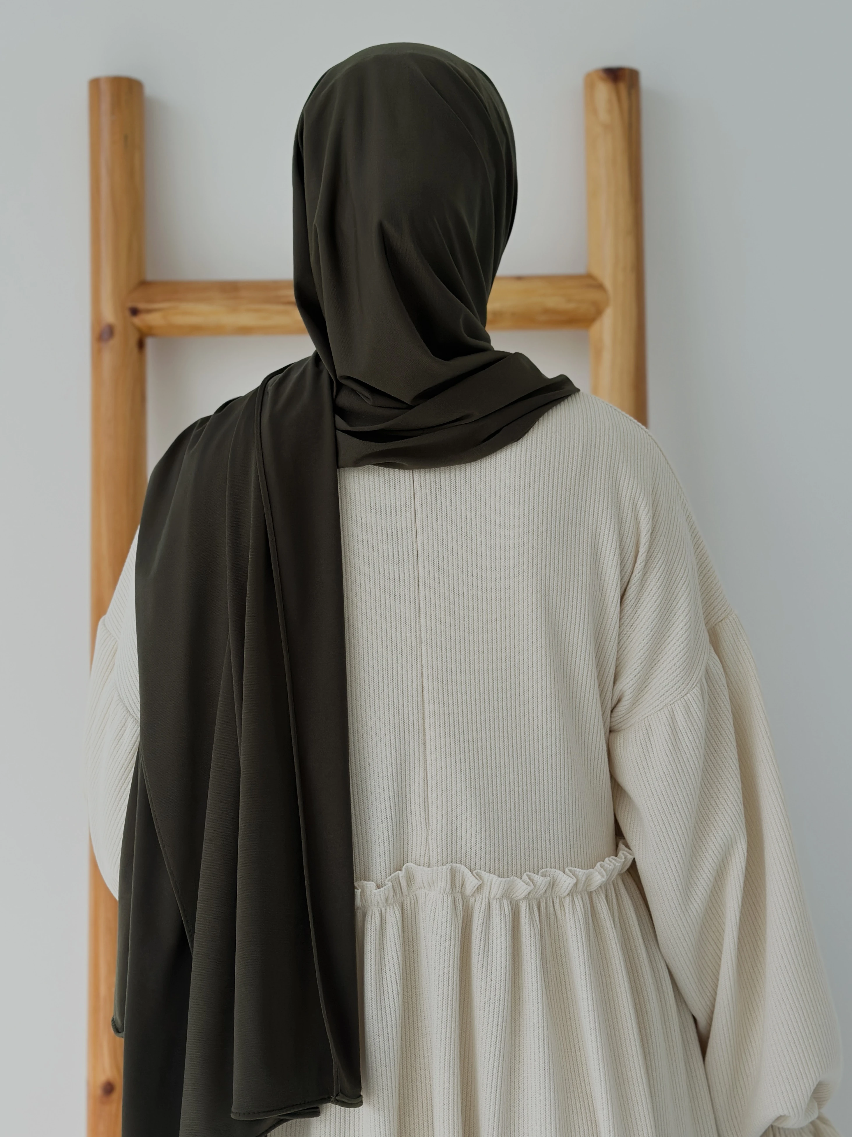 FİTİLLİ İNCİ ELBİSE  - EKRU