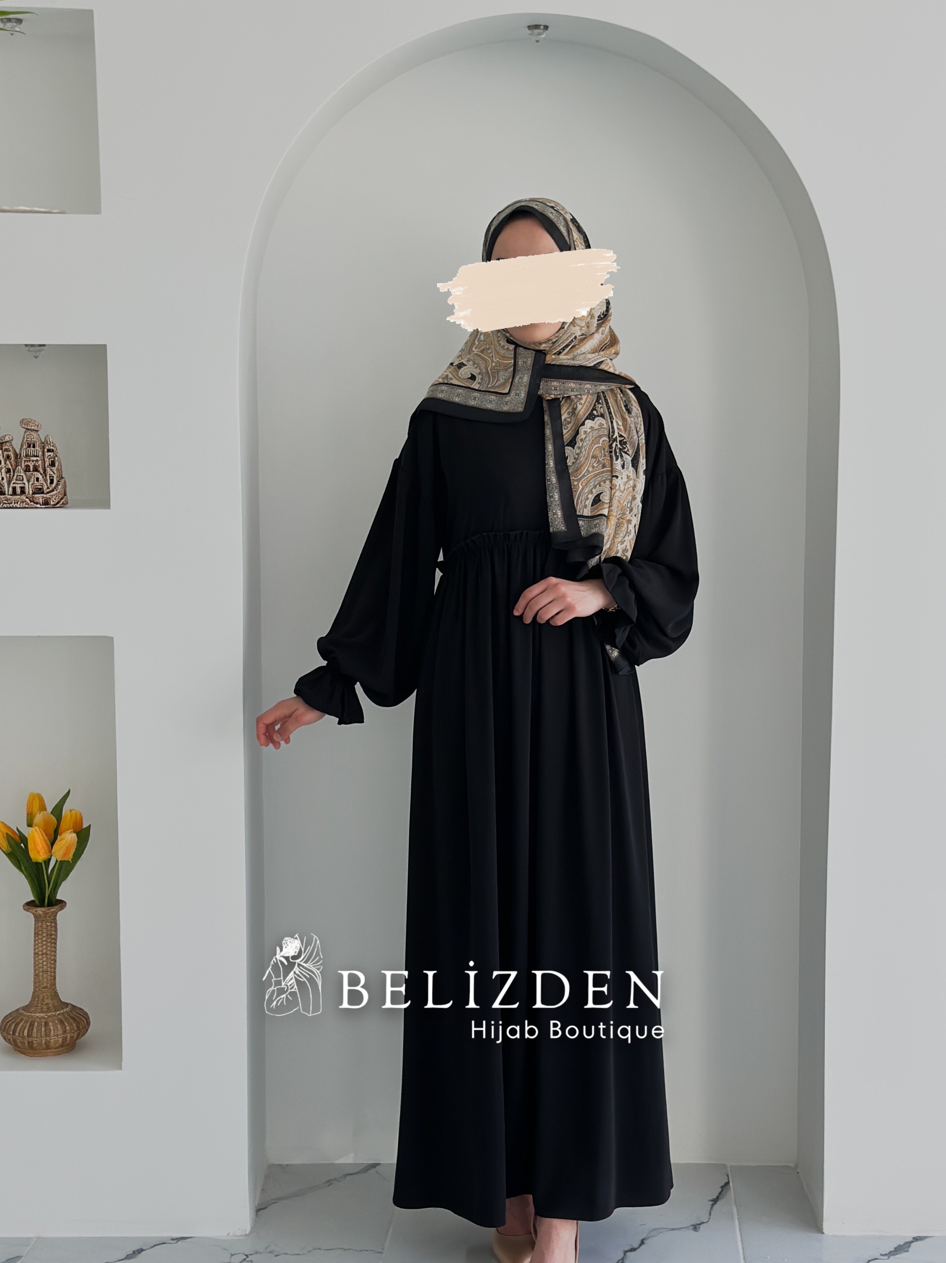 İNCİ ELBİSE  - SİYAH