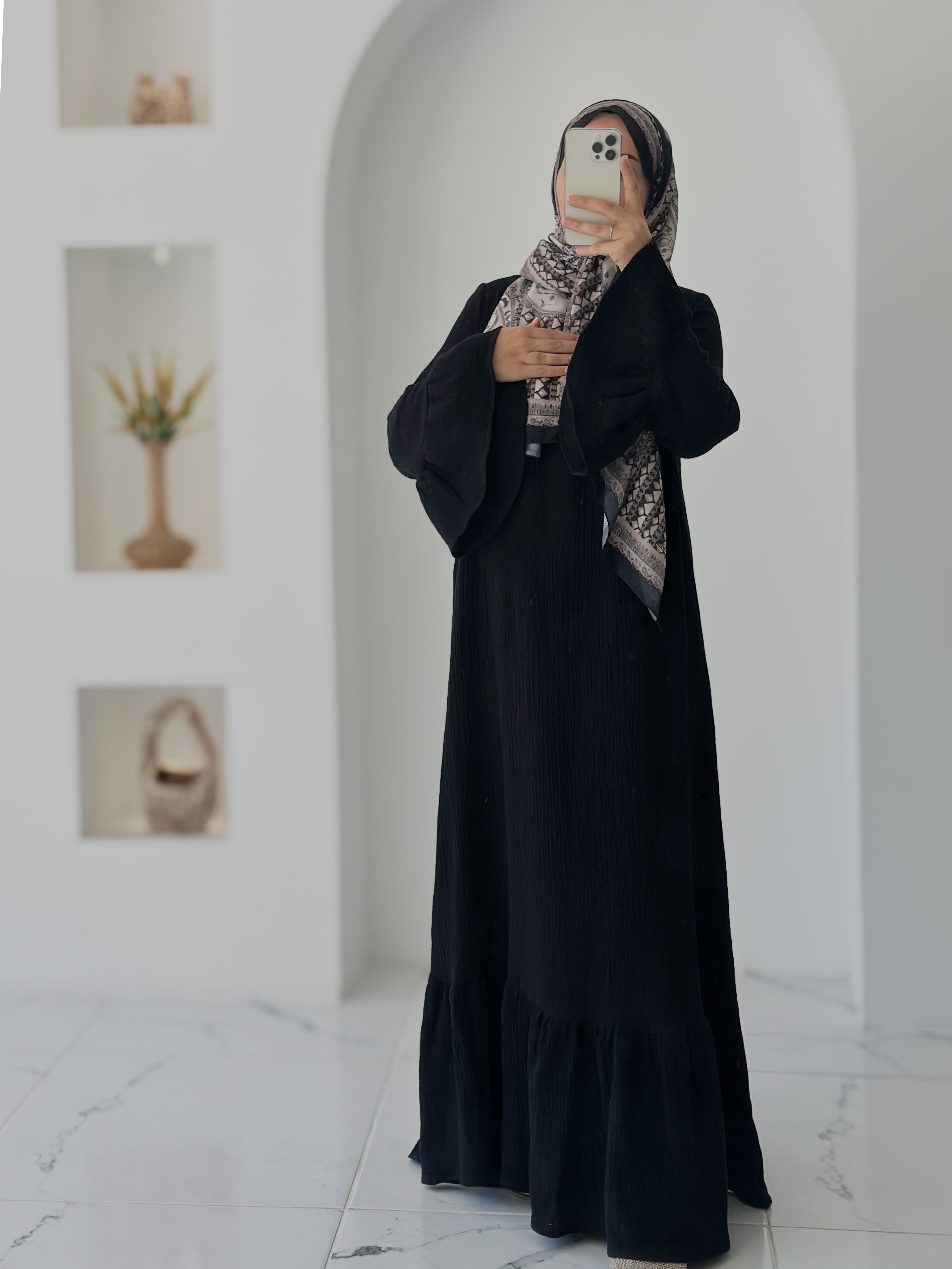 BAHAR MUSLİN ELBİSE  - SİYAH