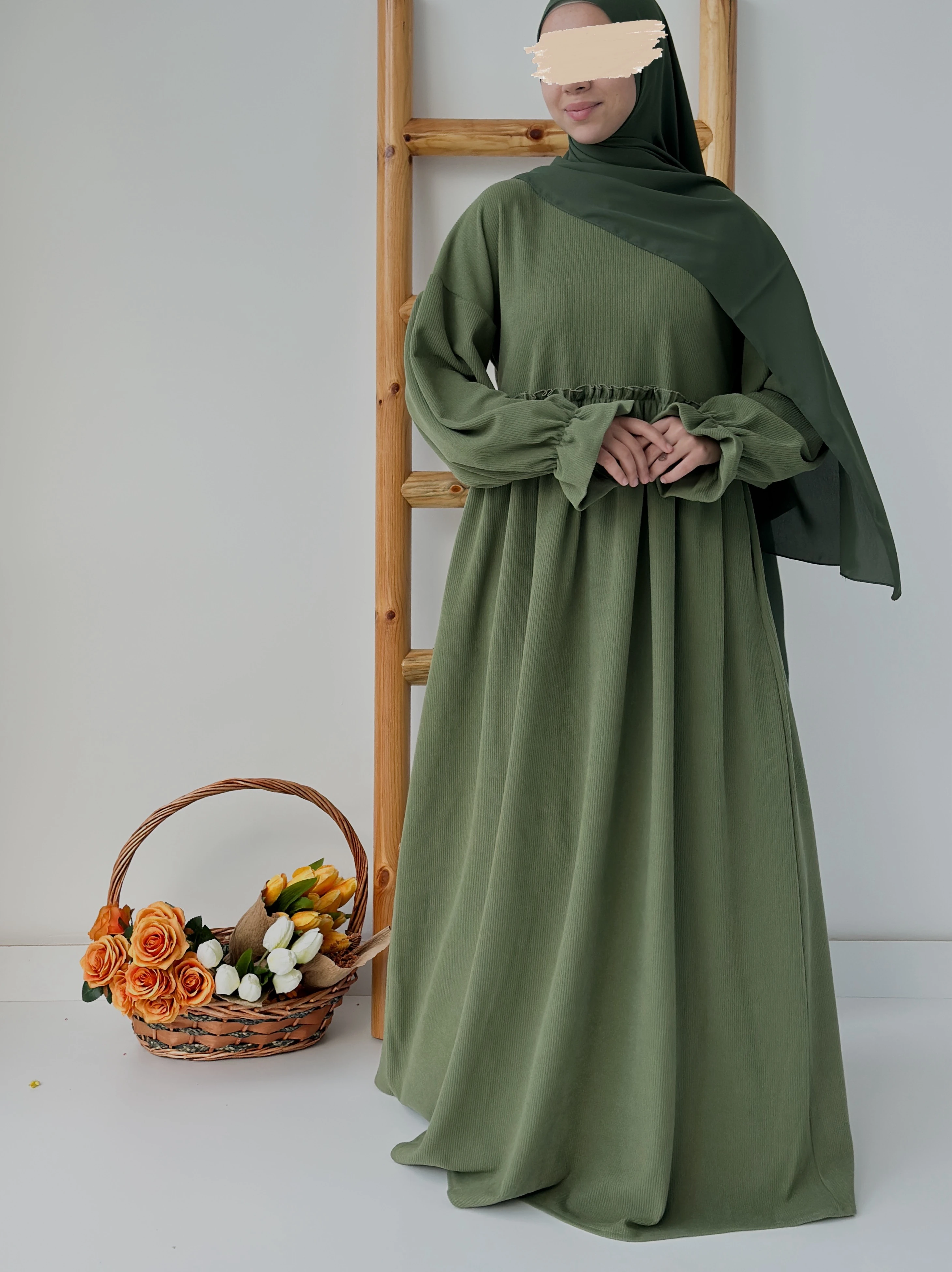 FİTİLLİ İNCİ ELBİSE  - ÇAĞLA YEŞİL