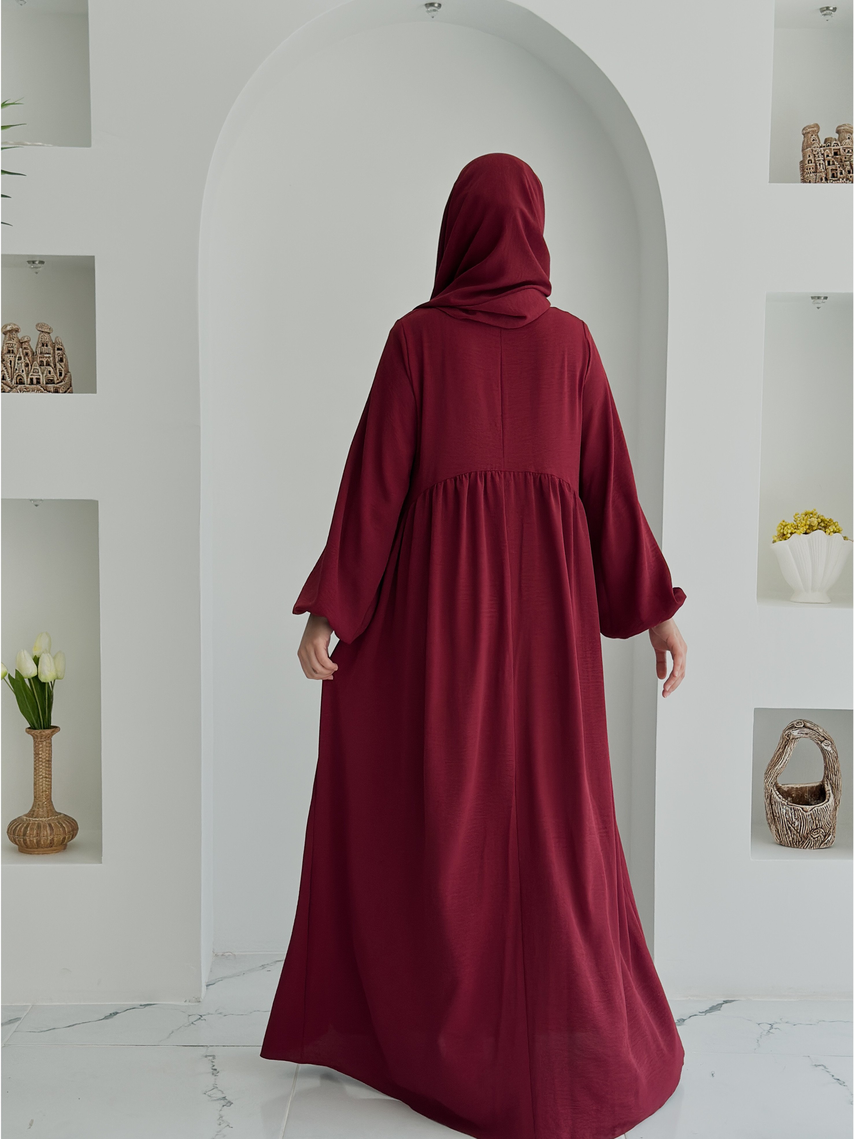 AİROBİN NEVA ABAYA  +ŞAL  - BORDO