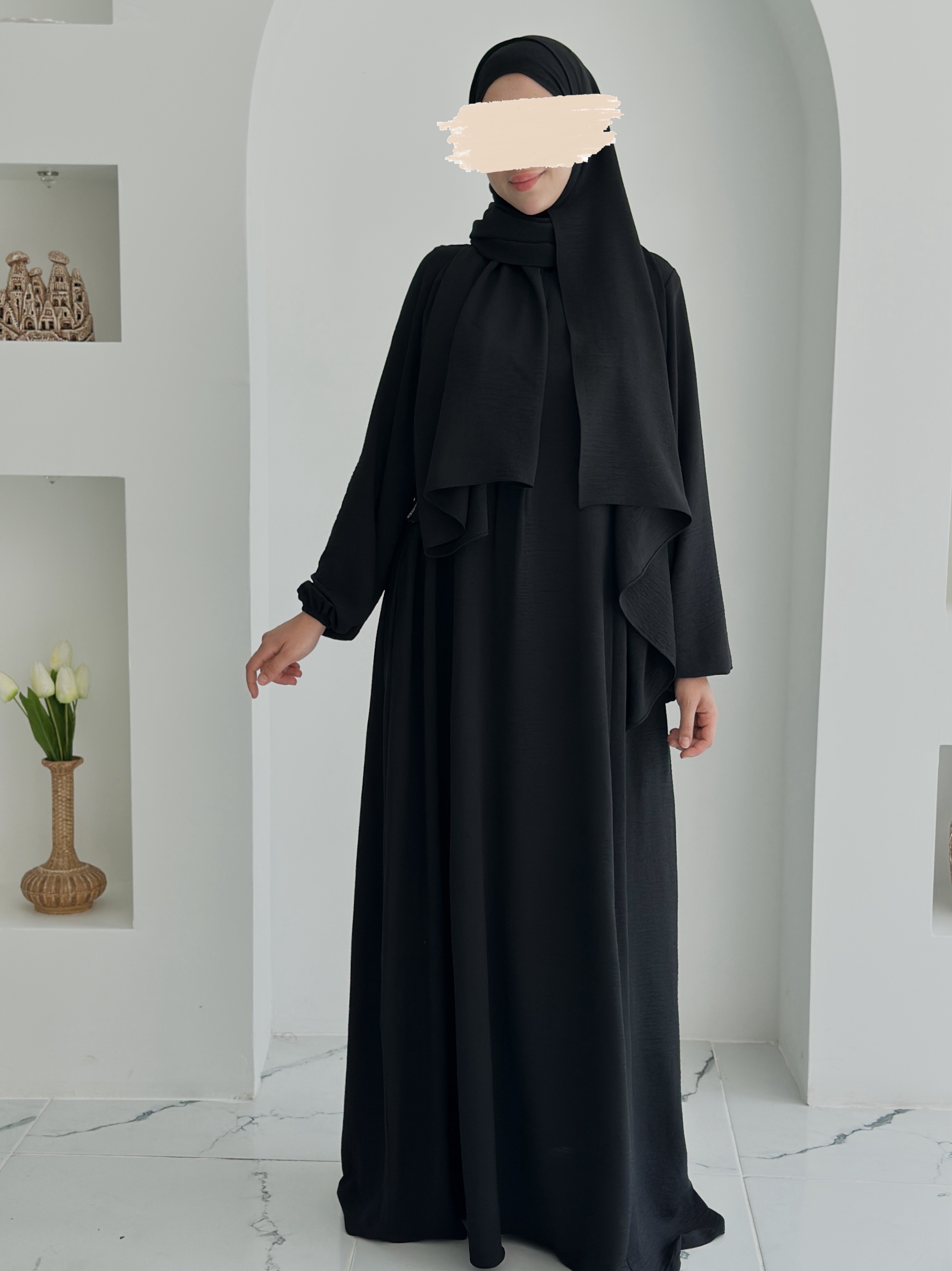 AİROBİN NEVA ABAYA  +ŞAL  - SİYAH