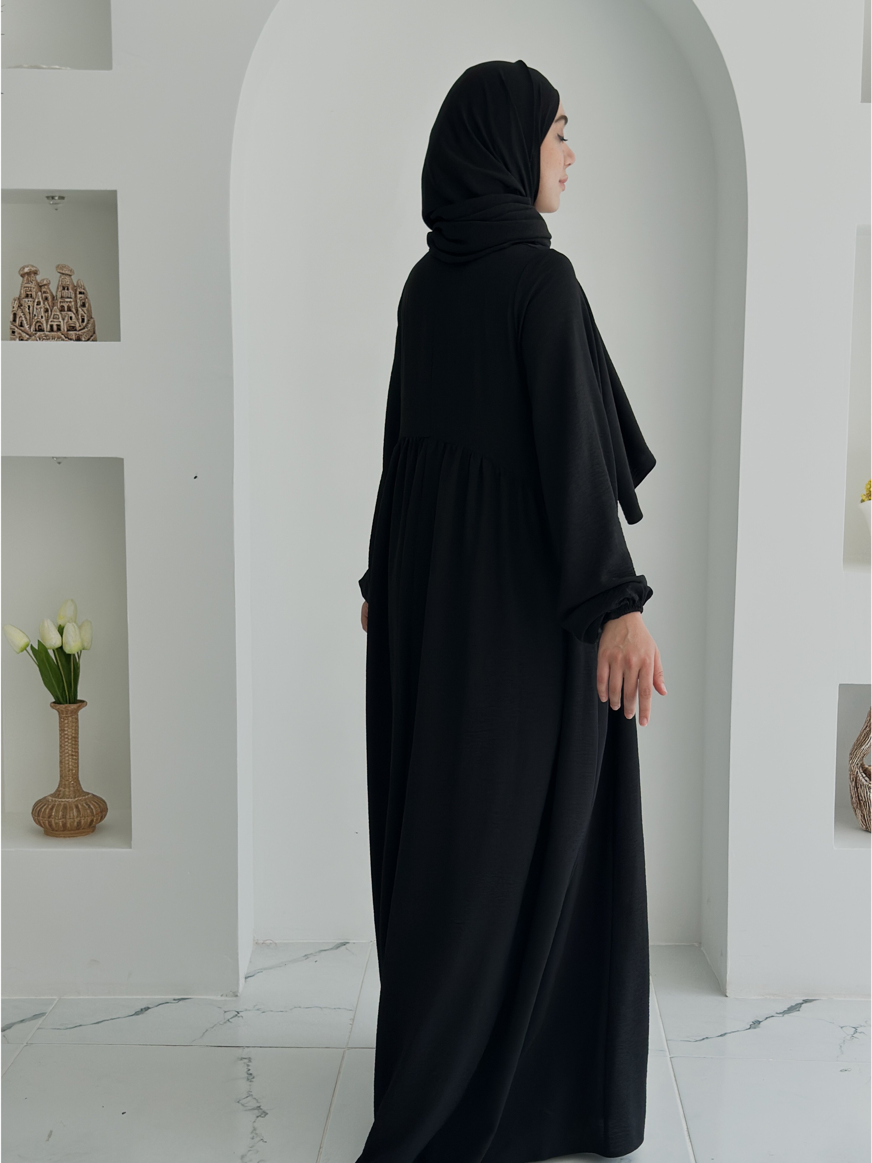 AİROBİN NEVA ABAYA  +ŞAL  - SİYAH