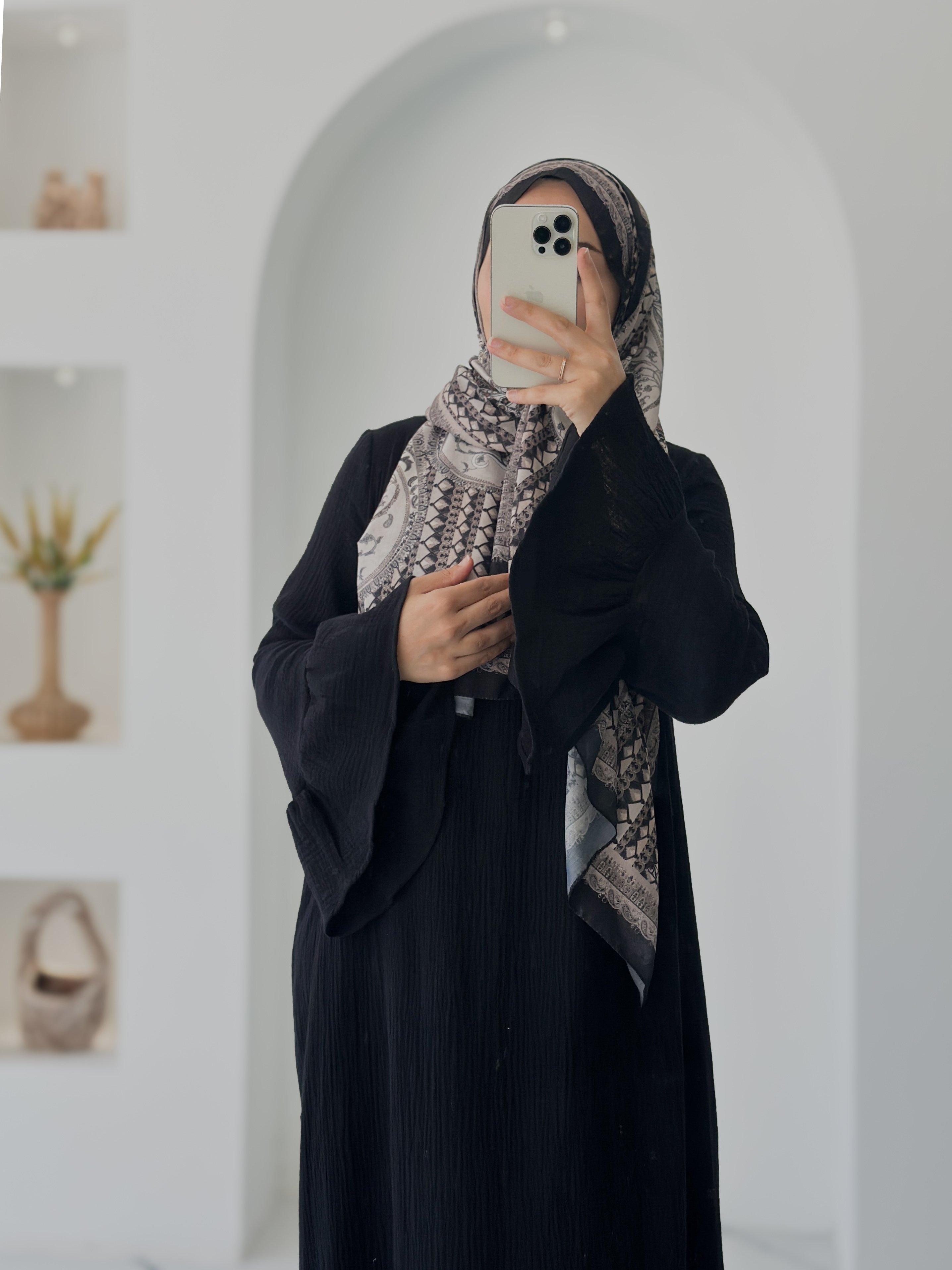 BAHAR MUSLİN ELBİSE  - SİYAH