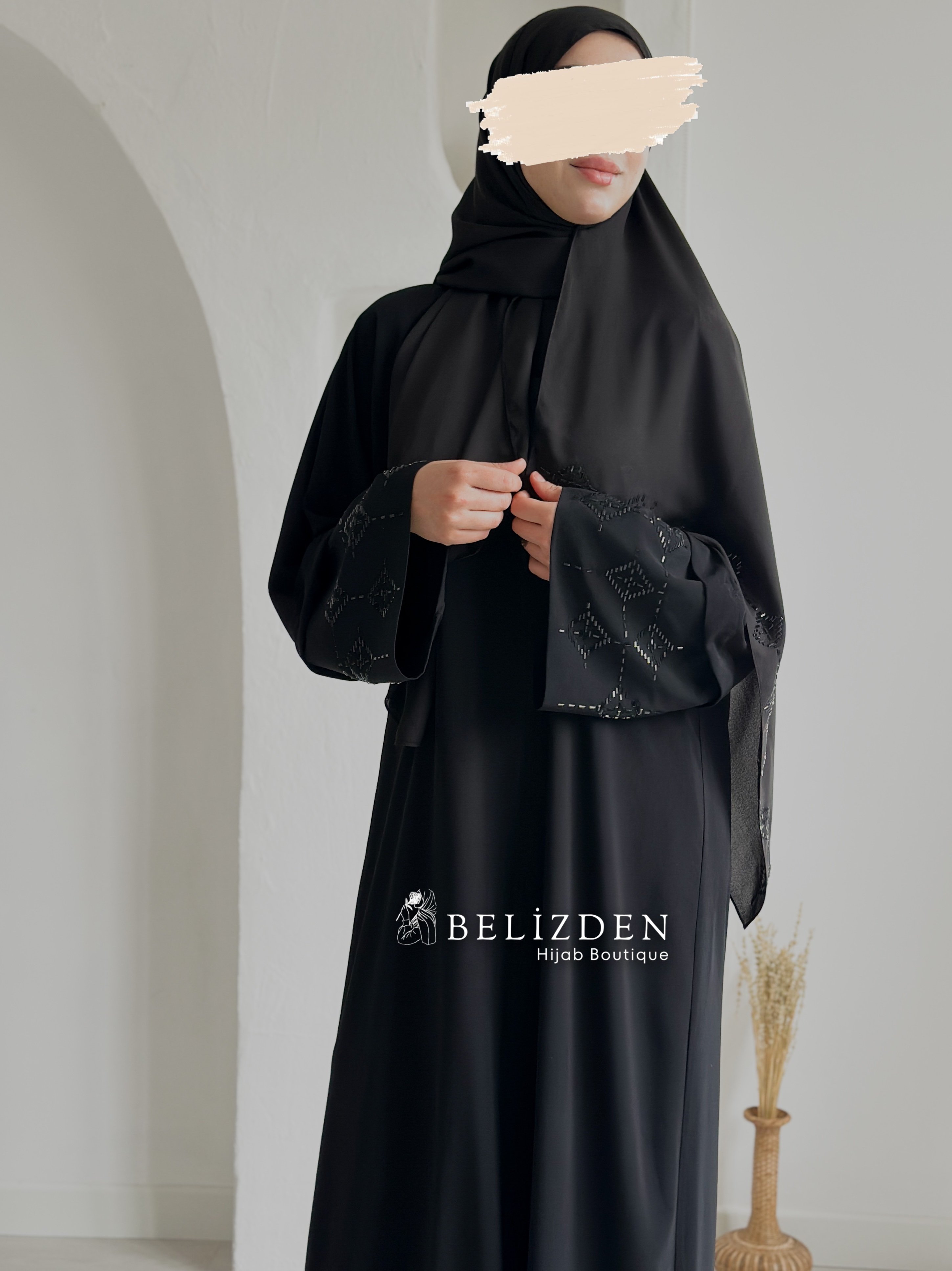 ALİNA ABAYA+ŞAL - SİYAH TAŞ