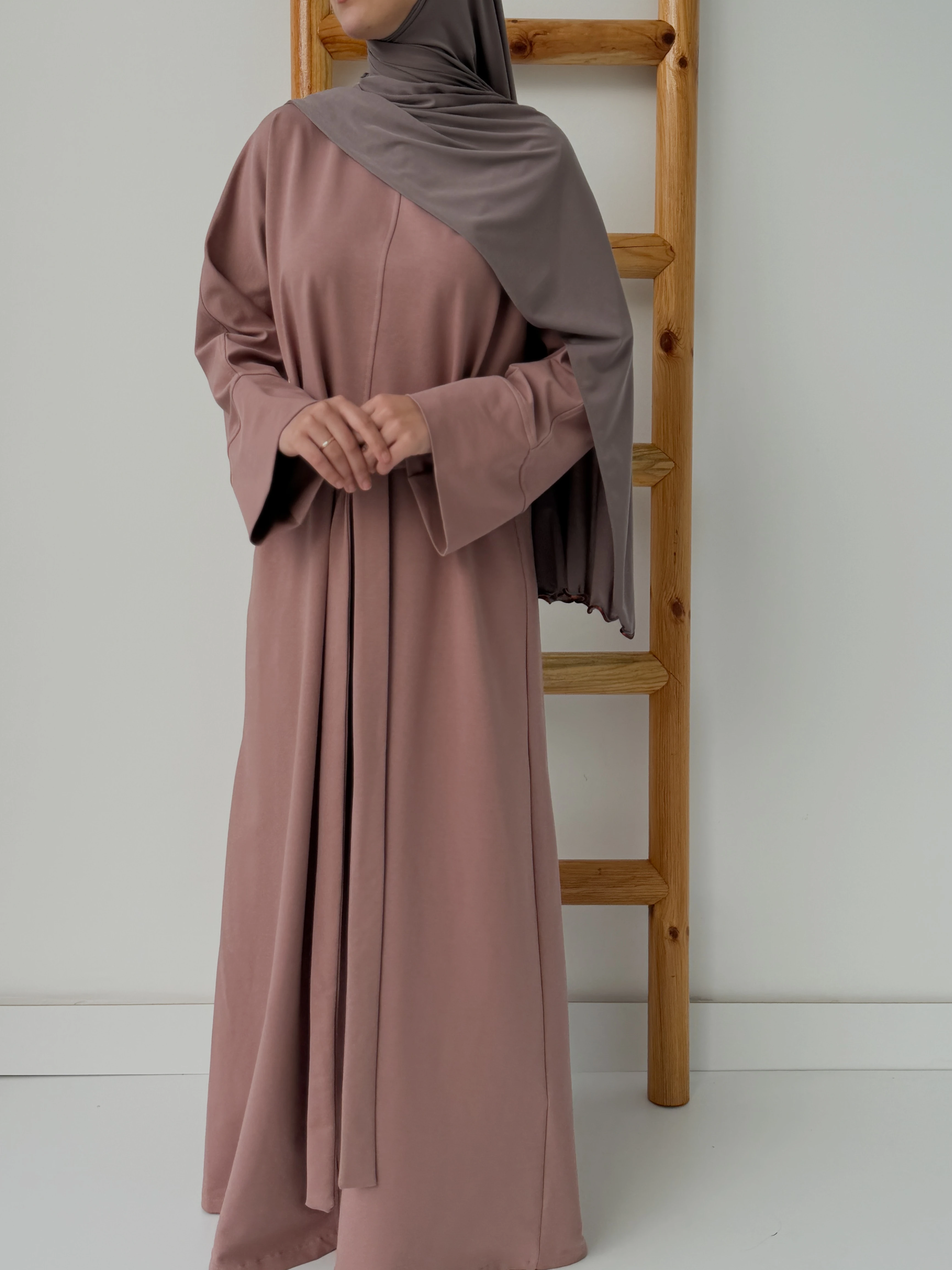 İKİ İPLİK ELBİSE  - VİZON PUDRA