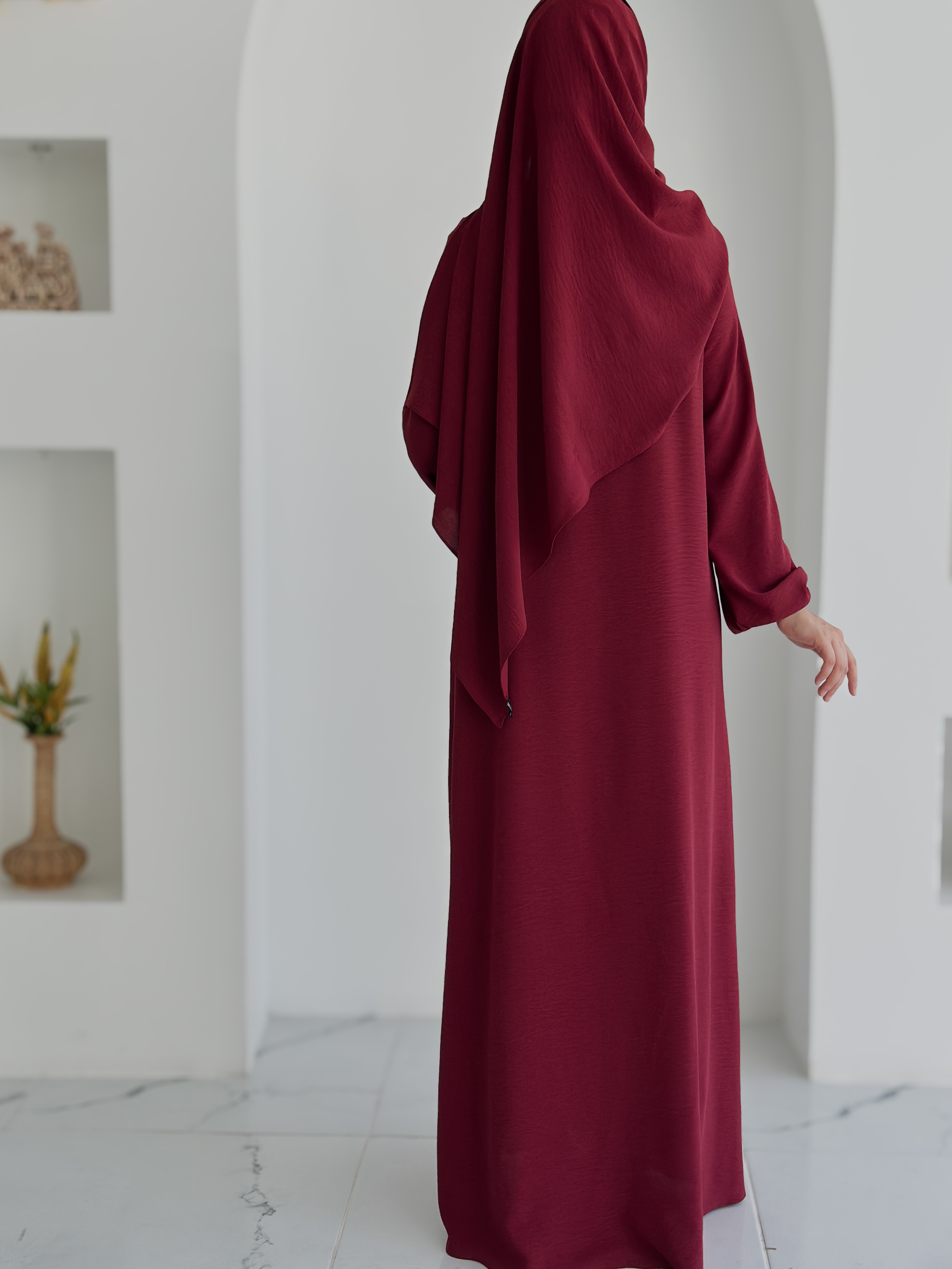 SARE ELBİSE + ŞAL  - BORDO