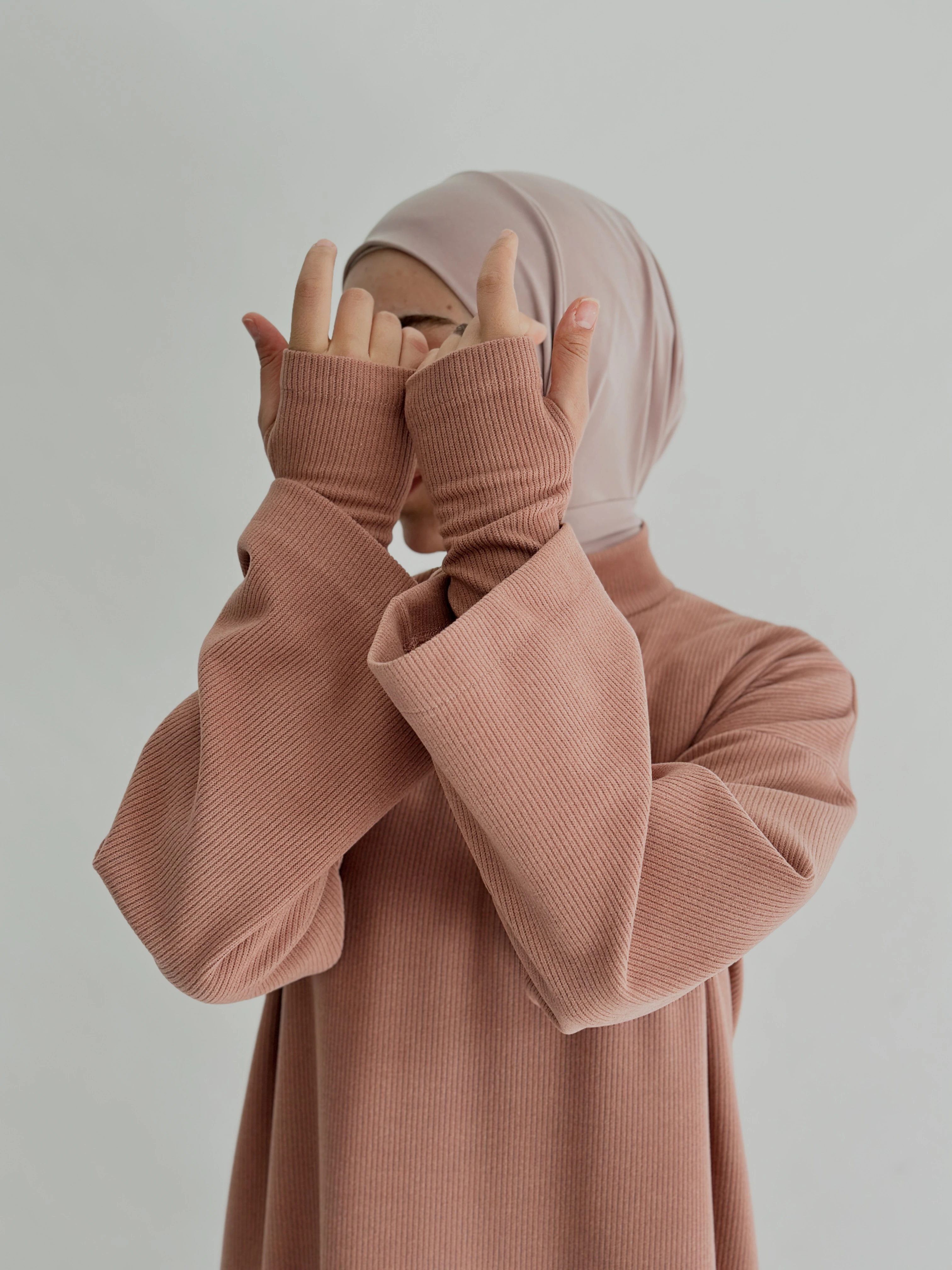 FİTİLLİ DÜZ ELBİSE +KOLLUK - PUDRA