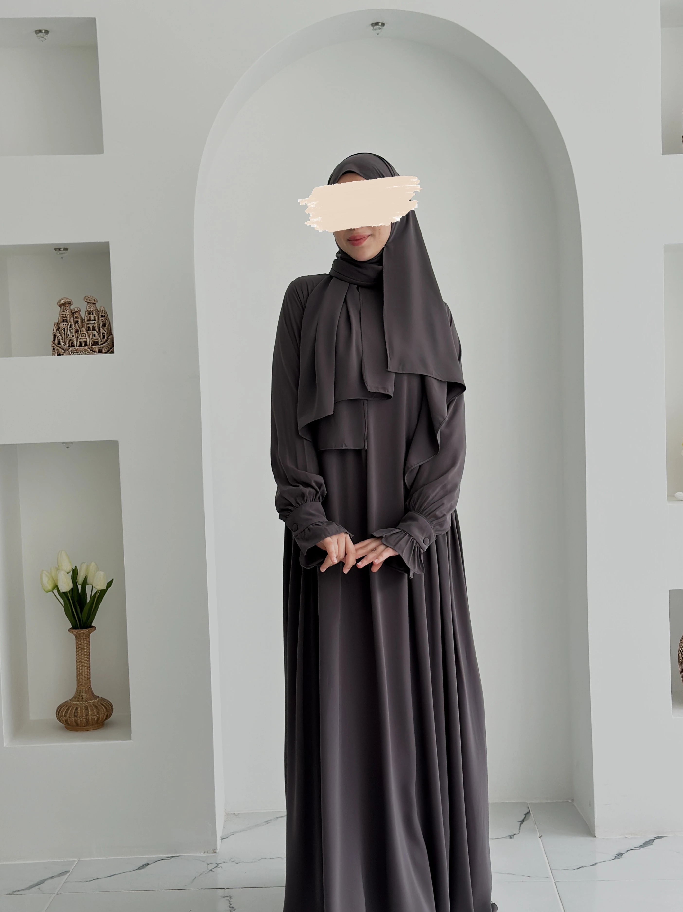 EFLİN ELBİSE FÜME +ŞAL