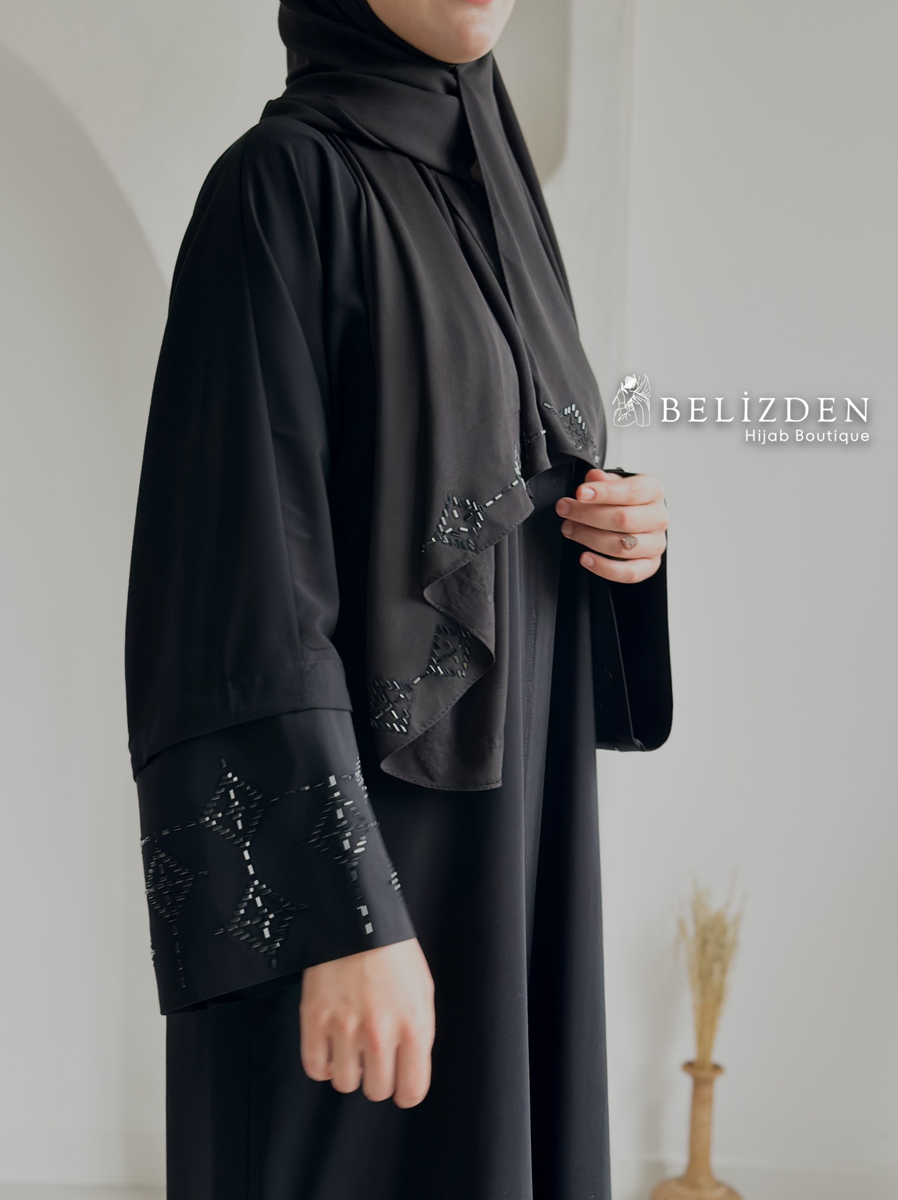 ALİNA ABAYA+ŞAL - SİYAH TAŞ