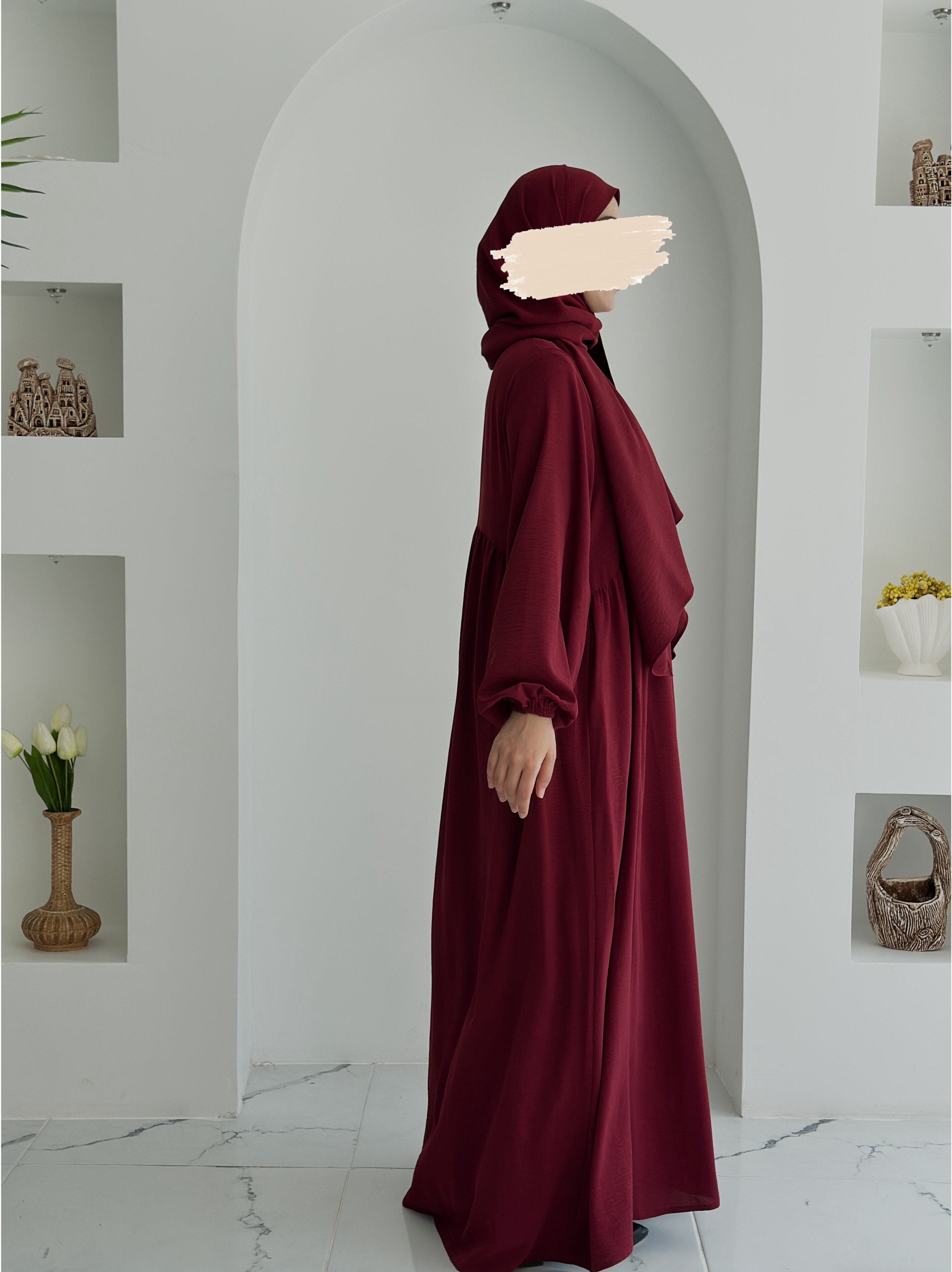 AİROBİN NEVA ABAYA  +ŞAL  - BORDO