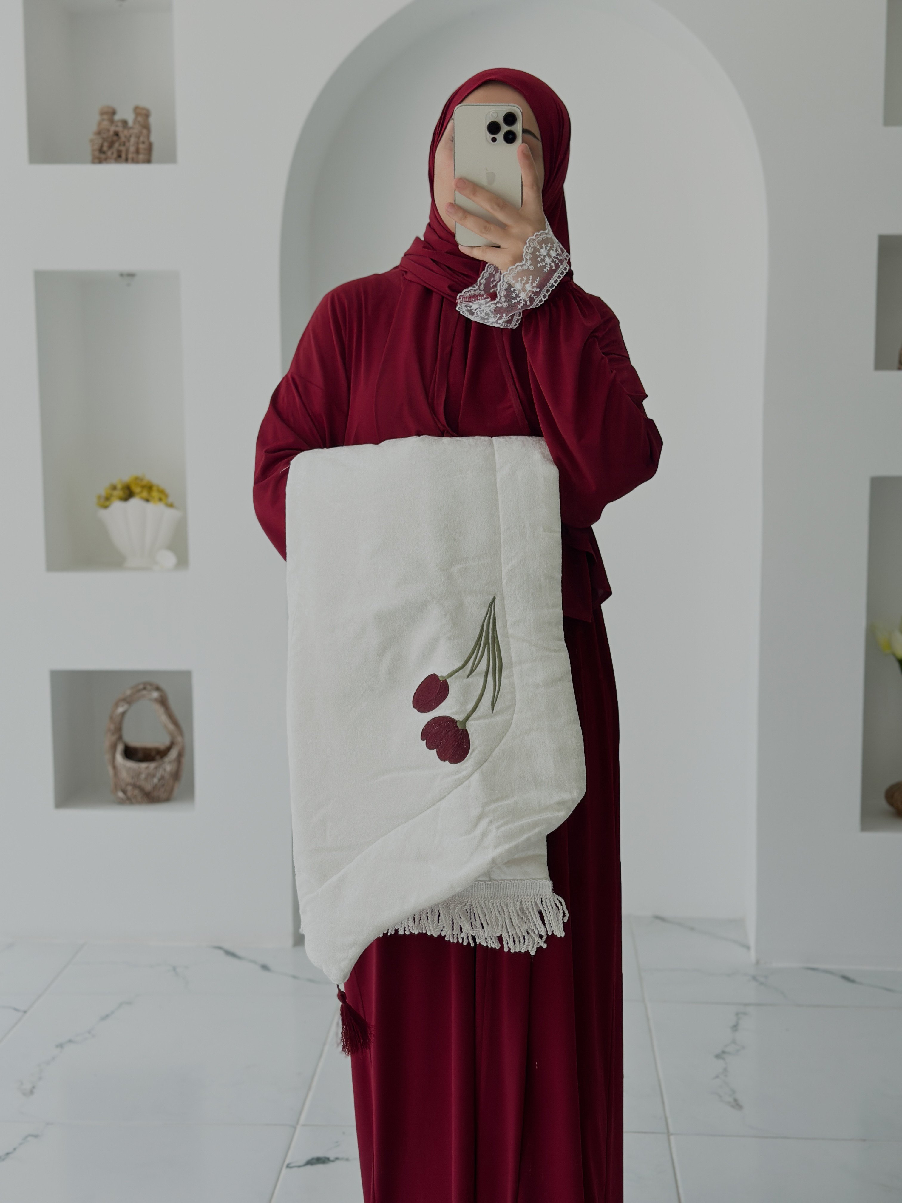 ŞALLI NAMAZ ELBİSESİ - VİŞNE