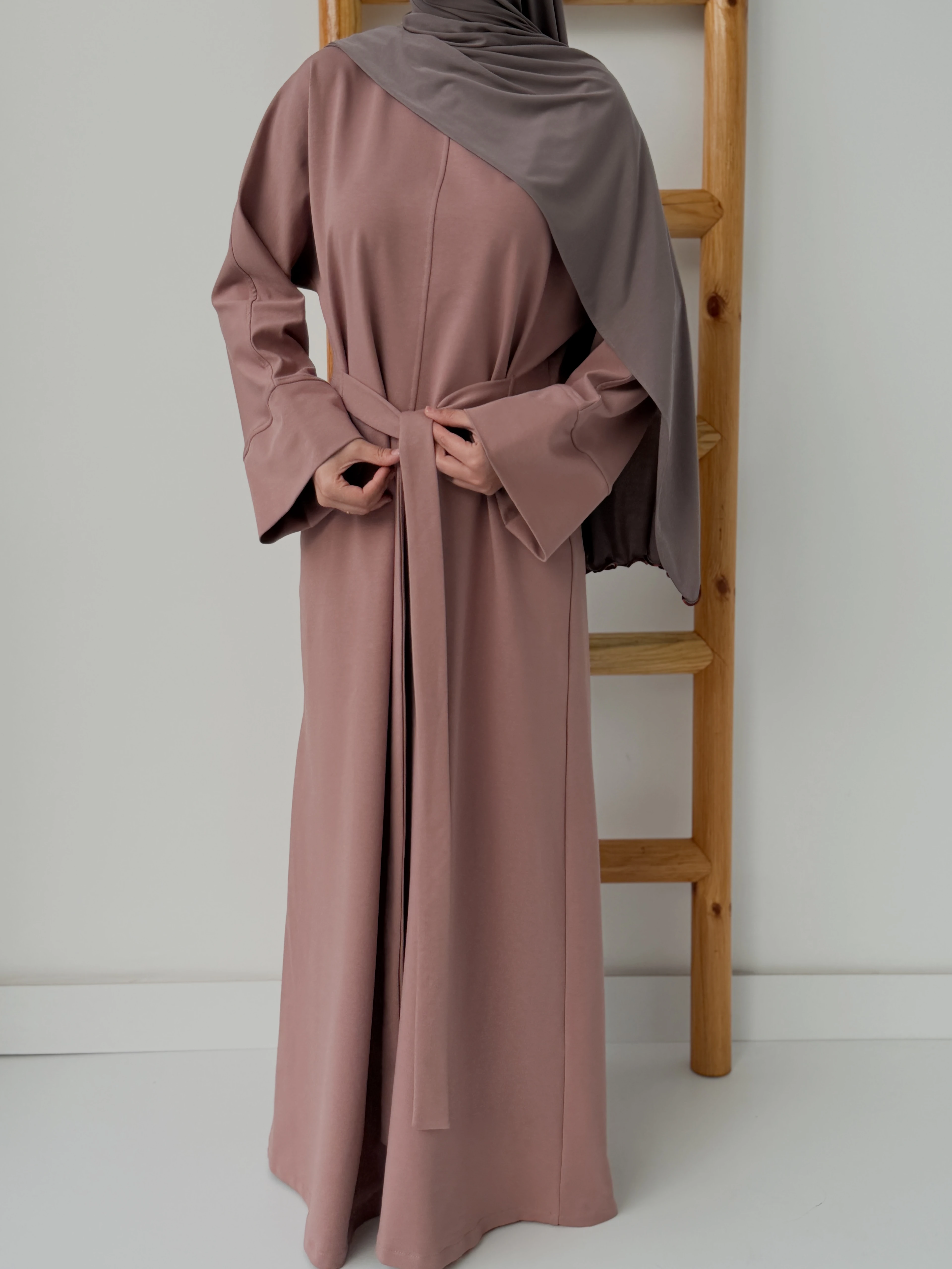 İKİ İPLİK ELBİSE  - VİZON PUDRA