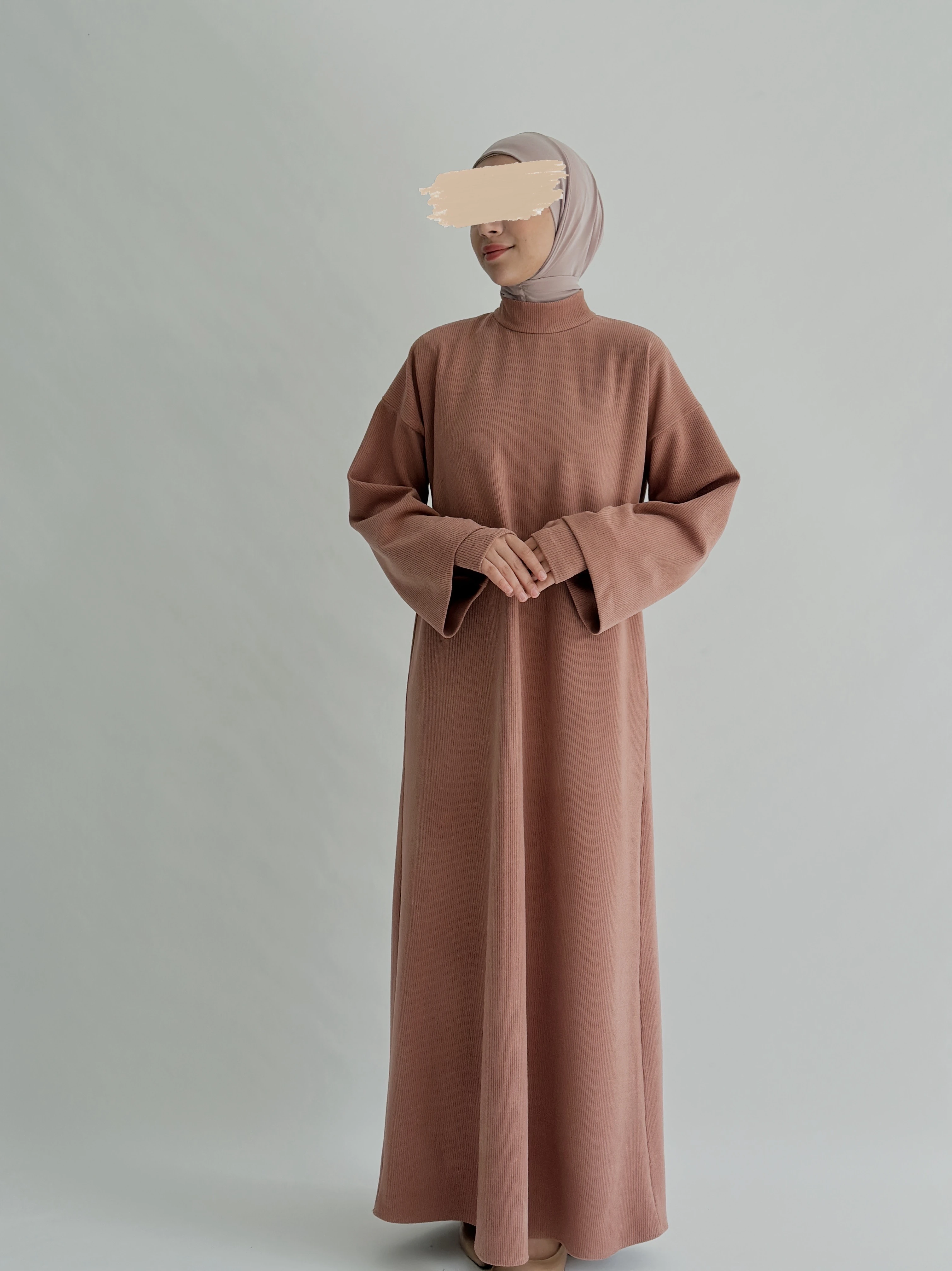 FİTİLLİ DÜZ ELBİSE +KOLLUK - PUDRA