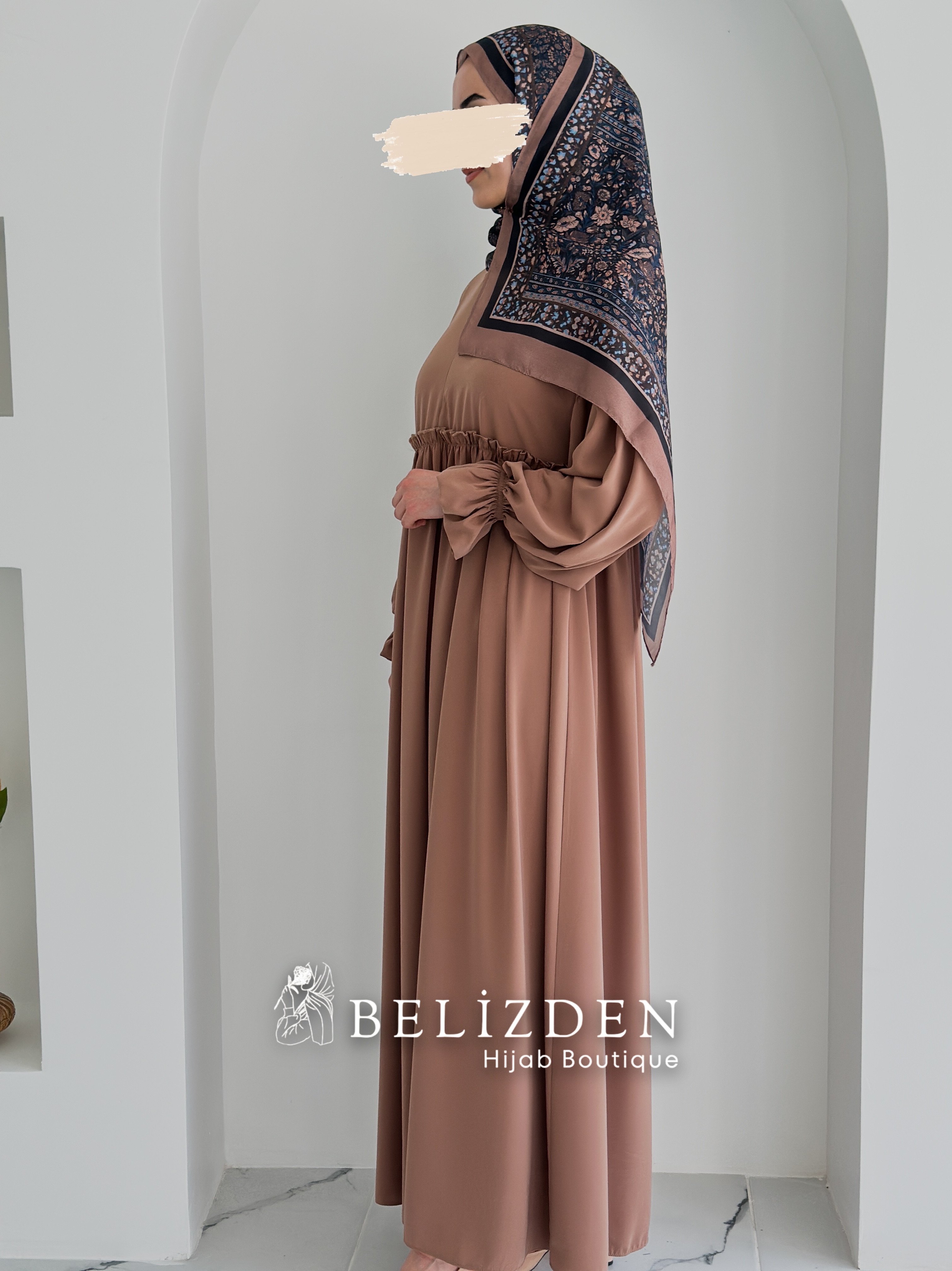 İNCİ ELBİSE  - SÜT KAHVE 