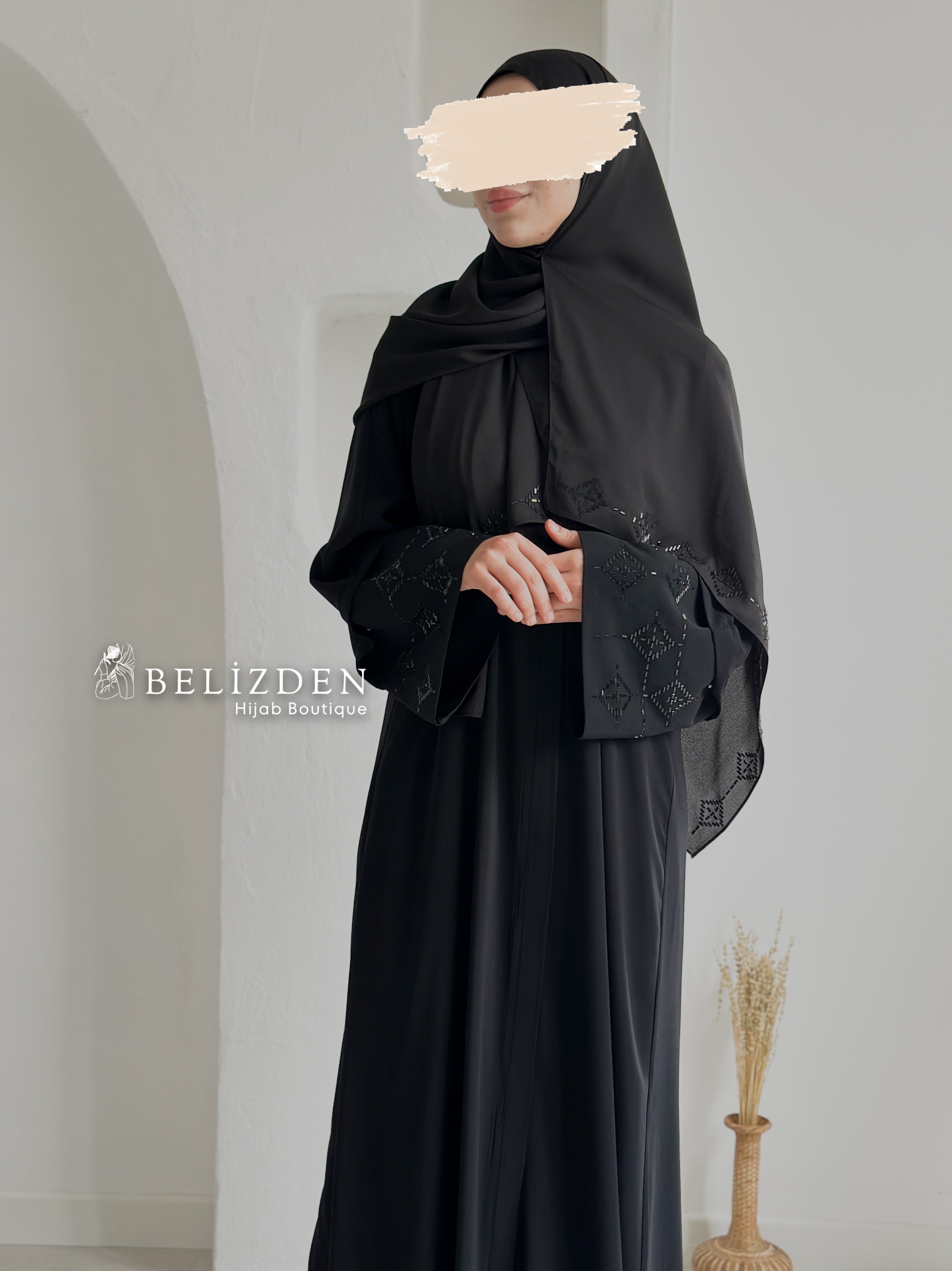 ALİNA ABAYA+ŞAL - SİYAH TAŞ
