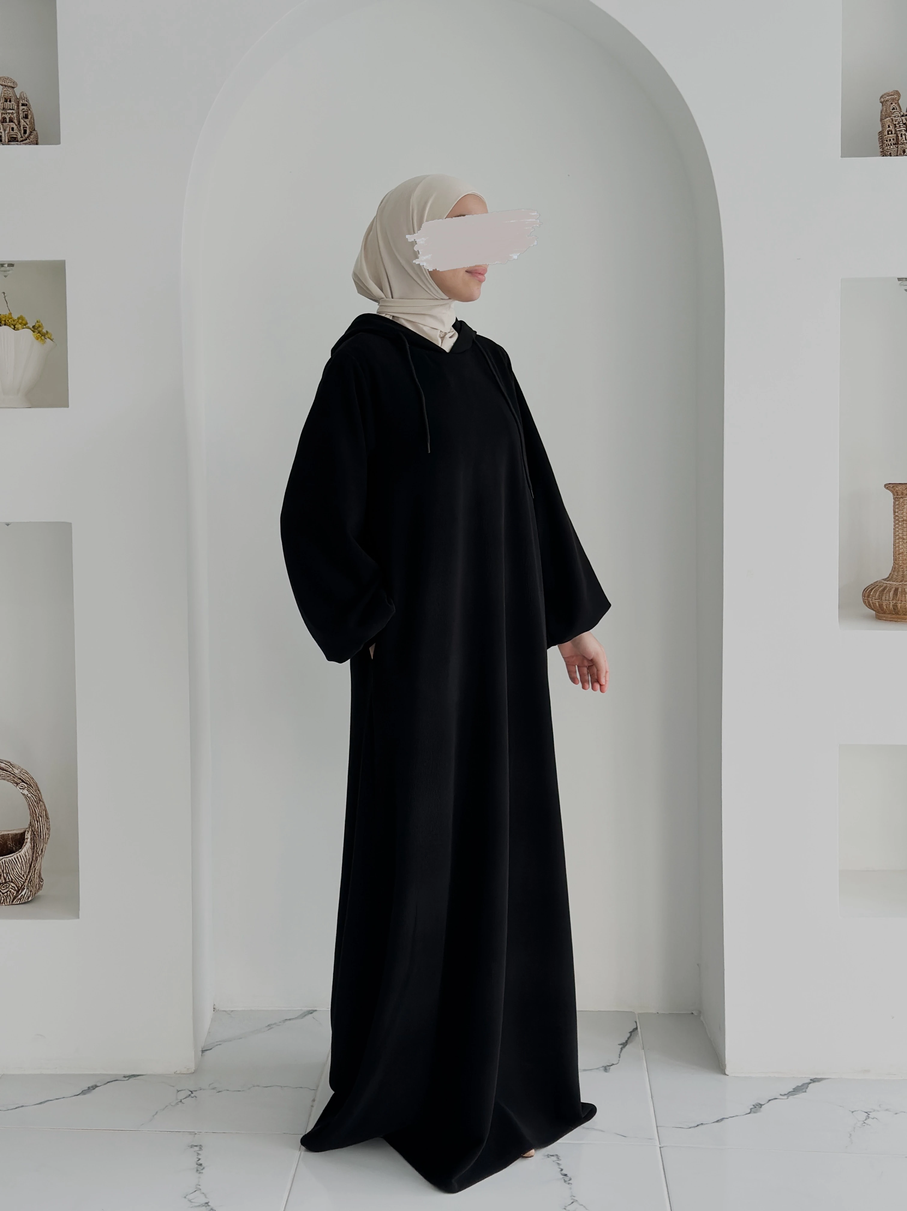 KAPŞONLU FİTİLLİ ELBİSE