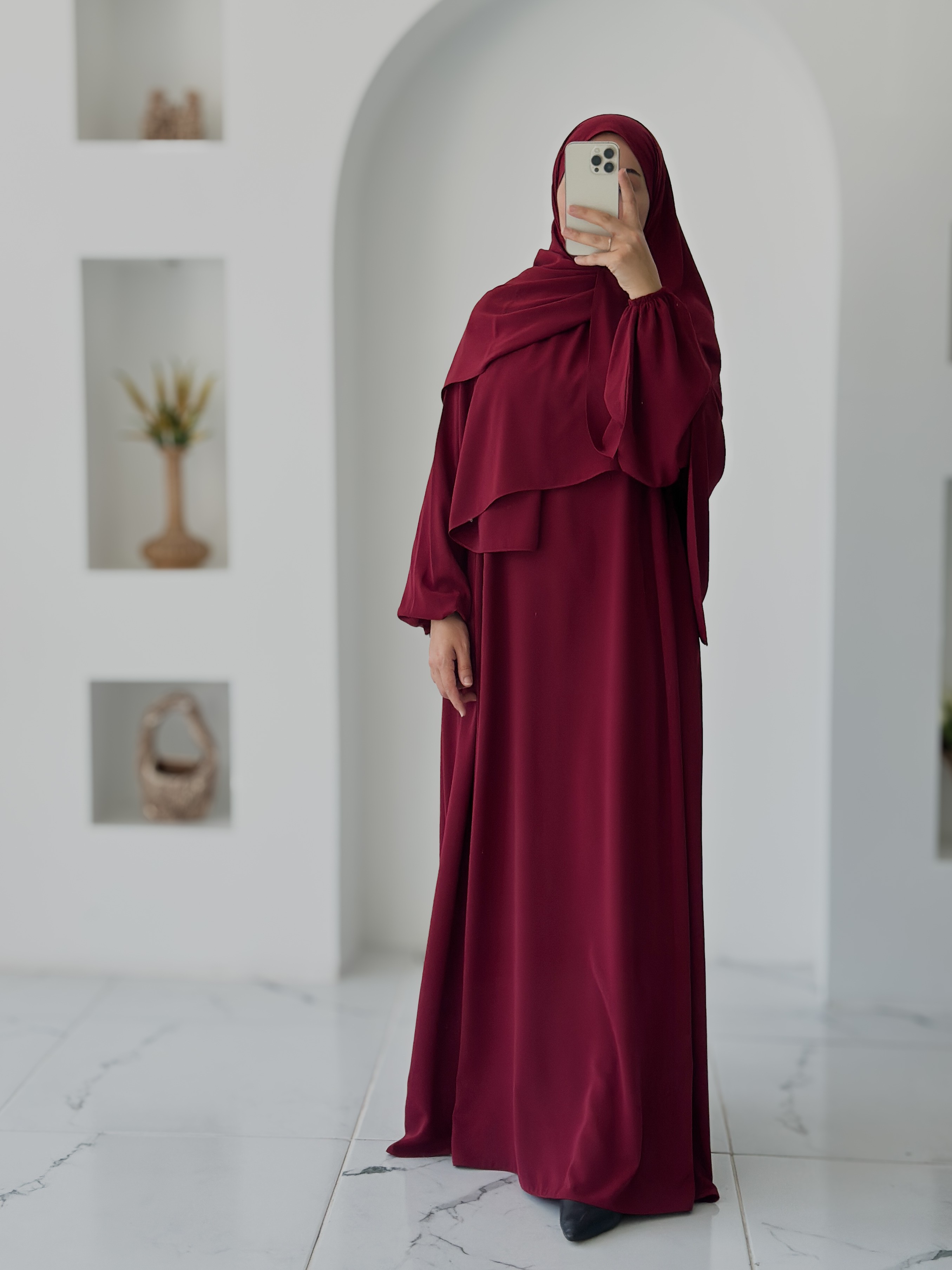 İPEK NEVA ABAYA +ŞAL - BORDO
