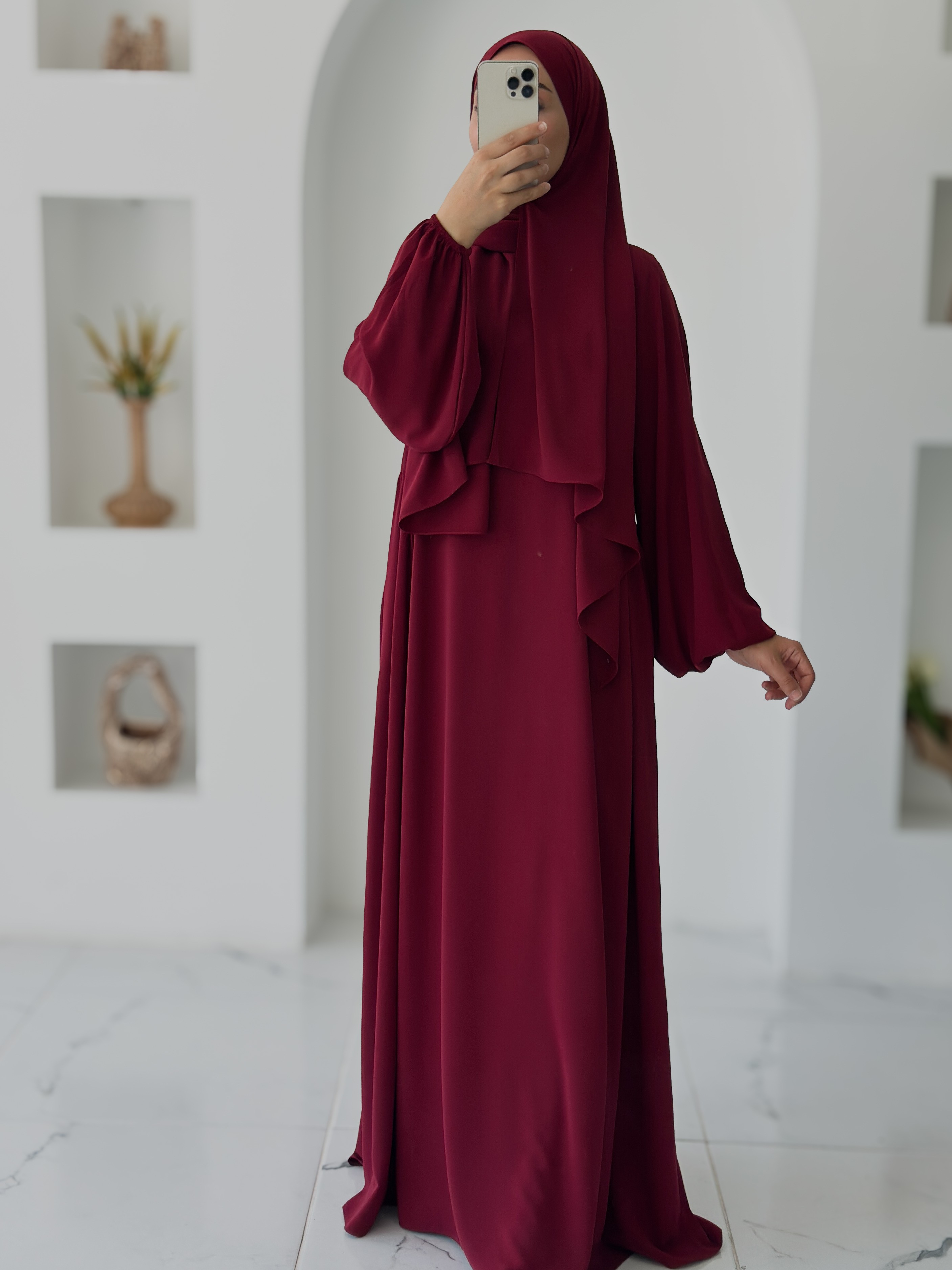 İPEK NEVA ABAYA +ŞAL - BORDO