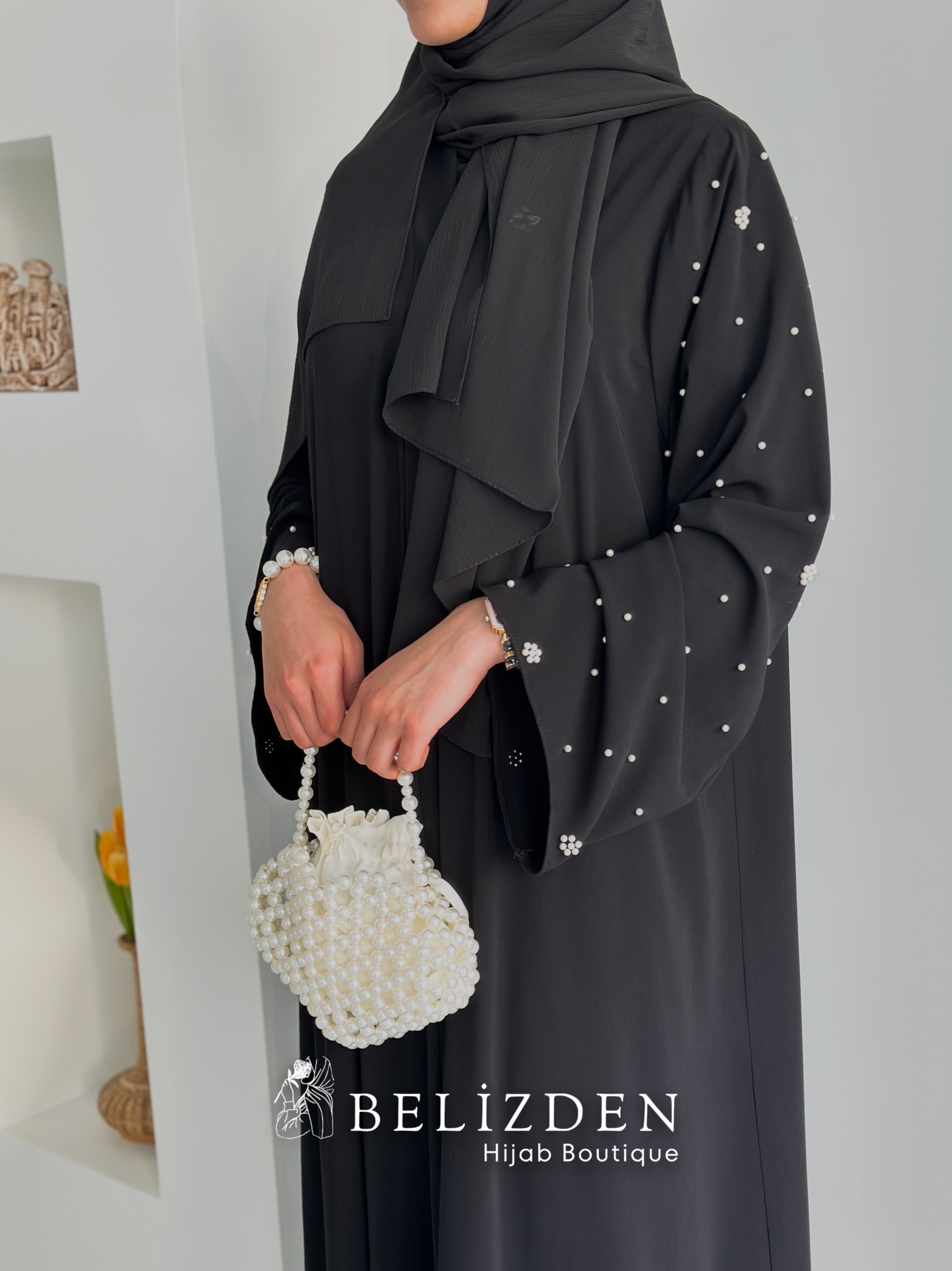 PAPATYA İNCİLİ ABAYA 