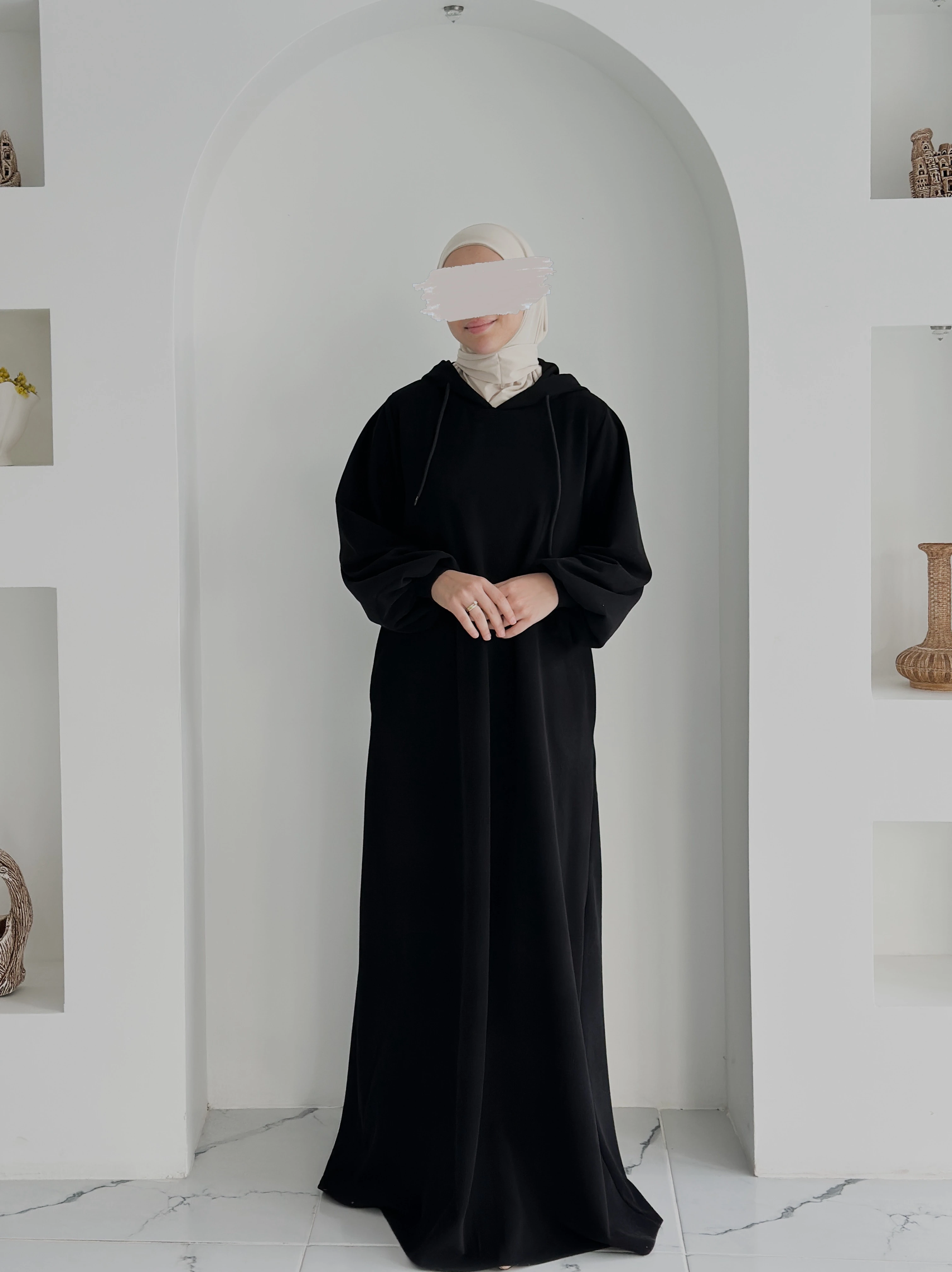 KAPŞONLU FİTİLLİ ELBİSE